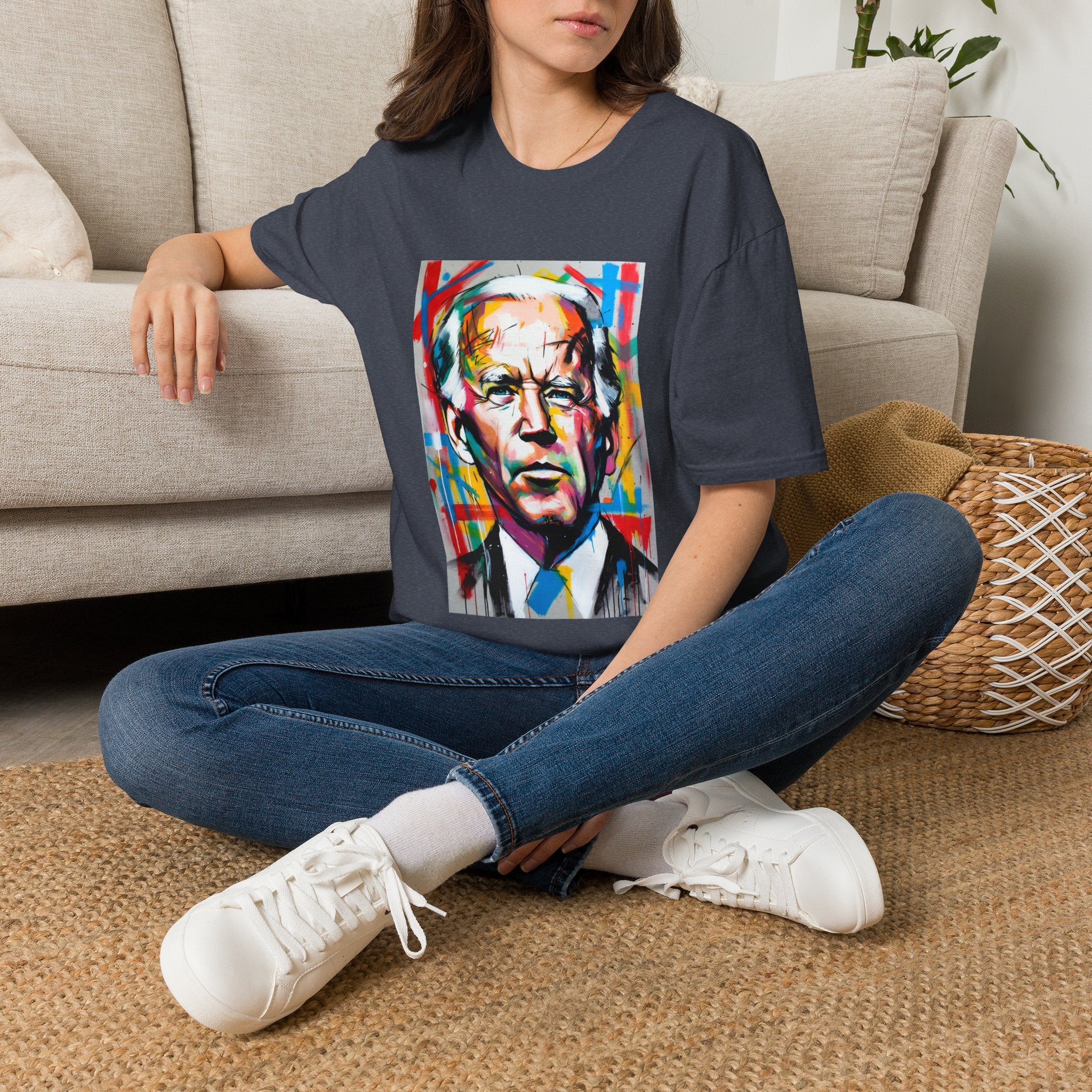 Artsy Biden Portrait T‑Shirt — Colorful Pop Art President Tee