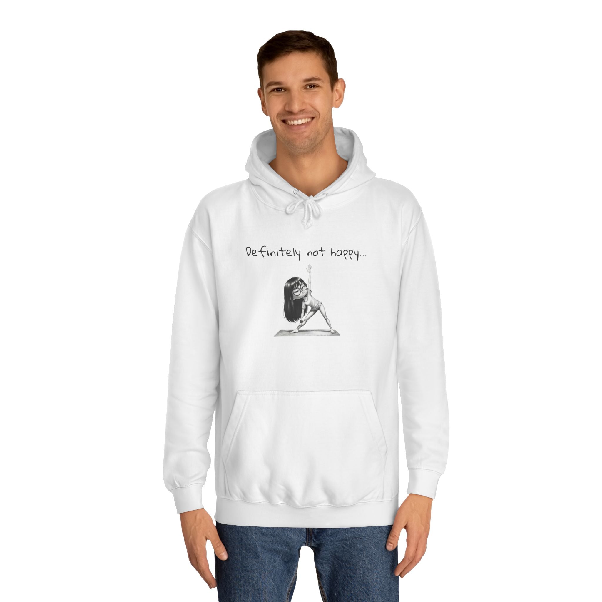 College Hoodie with Minimal Sketch Girl Design – 'She’s Not Crying' Campus Pullover