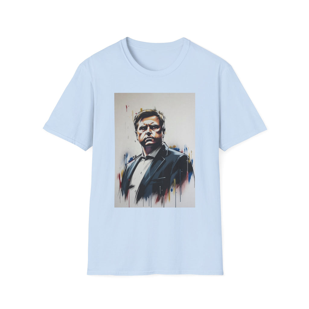 Portrait Artsy JD T-Shirt — Stylized Gentleman's Painted Face Graphic Tee