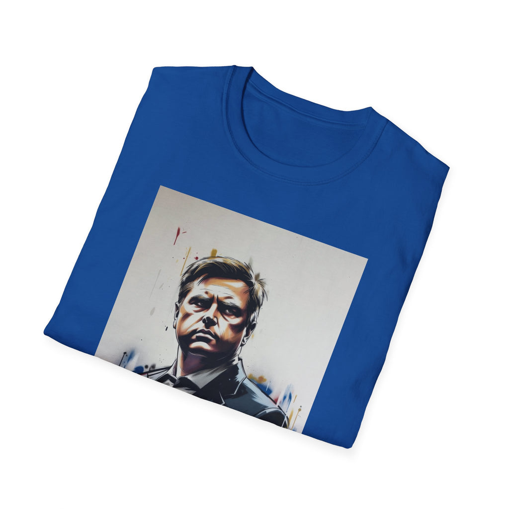 Portrait Artsy JD T-Shirt — Stylized Gentleman's Painted Face Graphic Tee