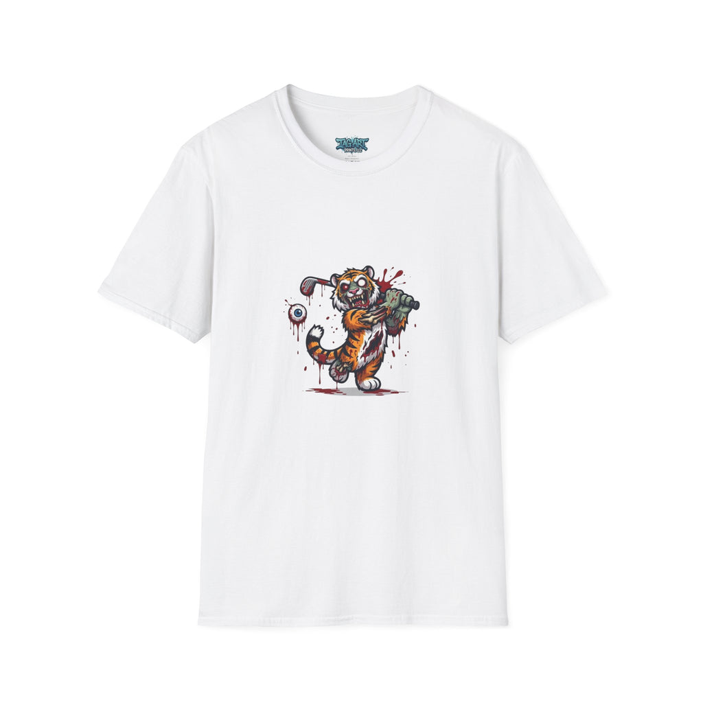 Golfing Tiger T-Shirt — Funny Golf Club Cartoon Tee for Golfers