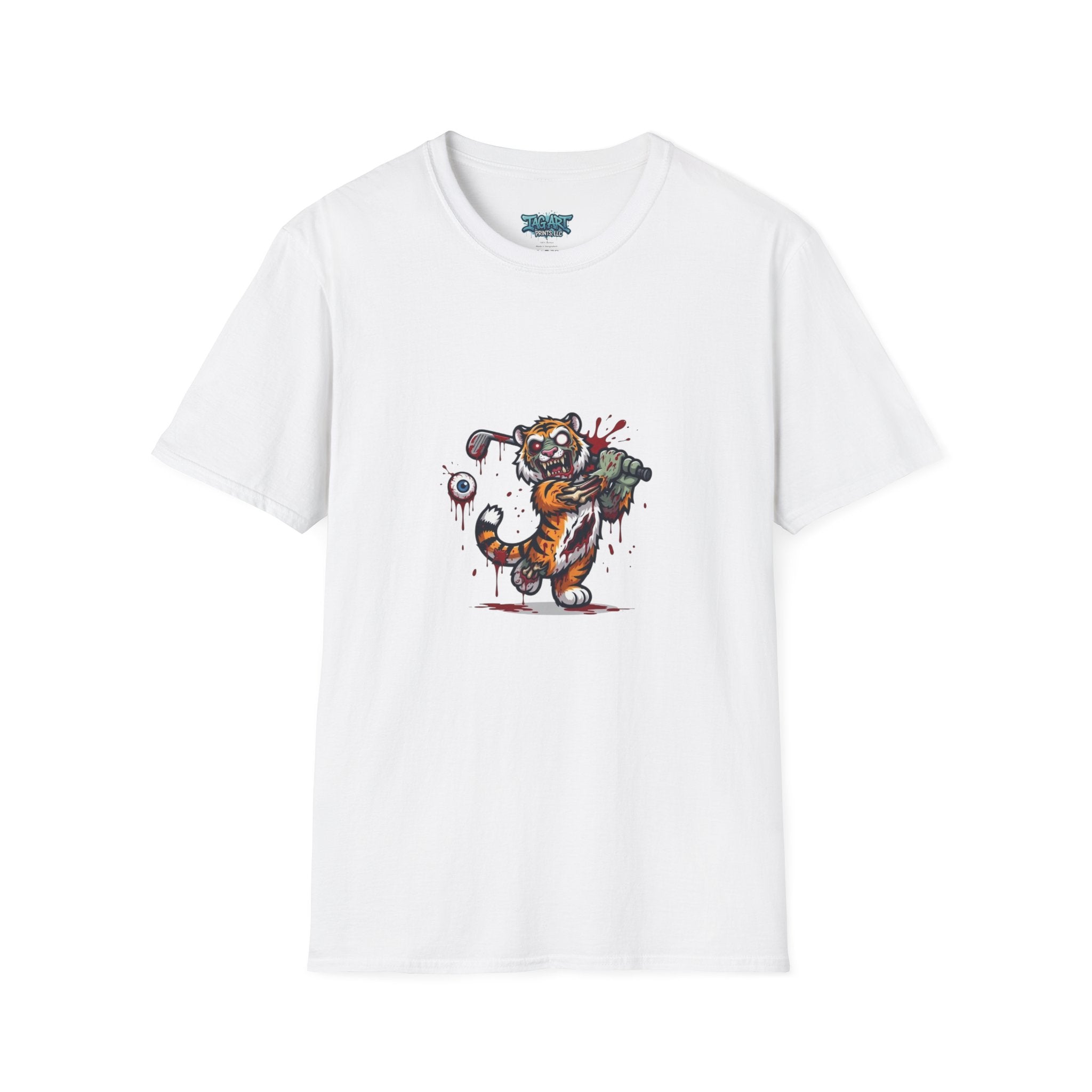 Golfing Tiger T-Shirt — Funny Golf Club Cartoon Tee for Golfers