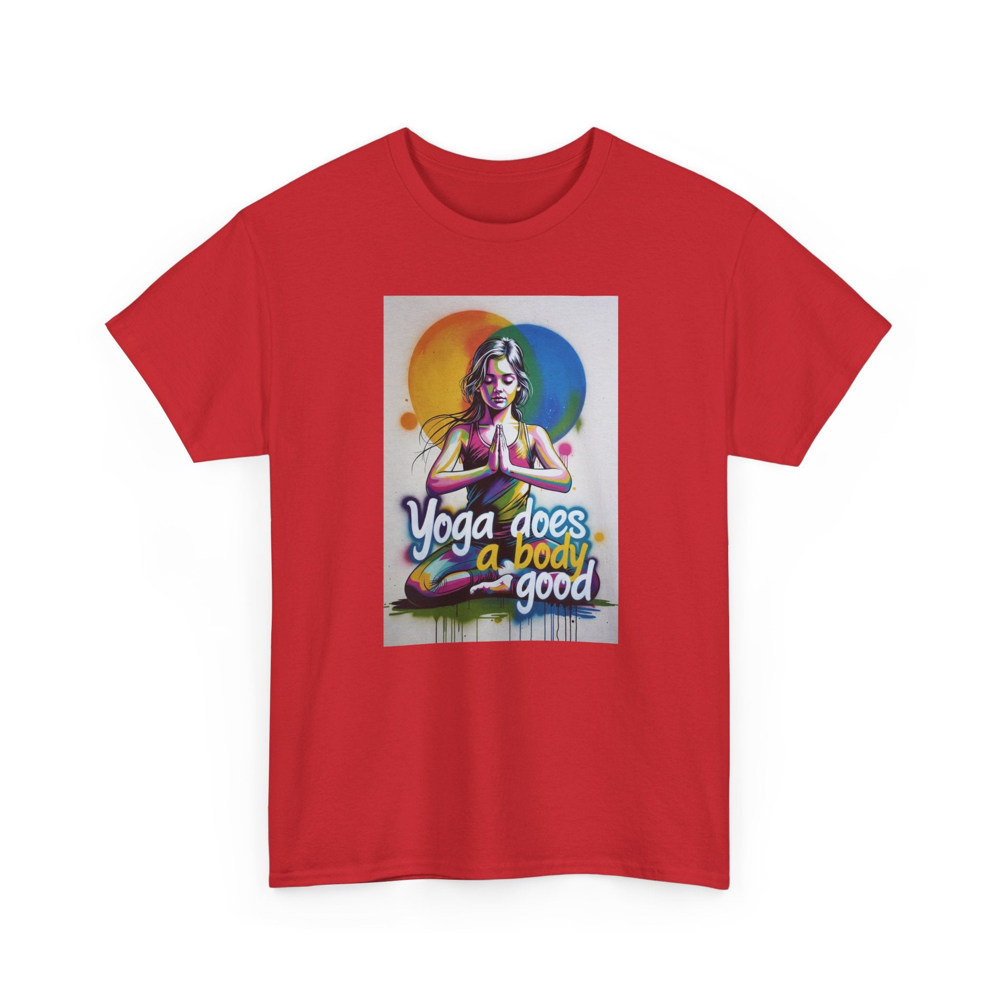 Yoga Does a Body Good T-Shirt — Colorful Meditation Graphic Tee for Yogis