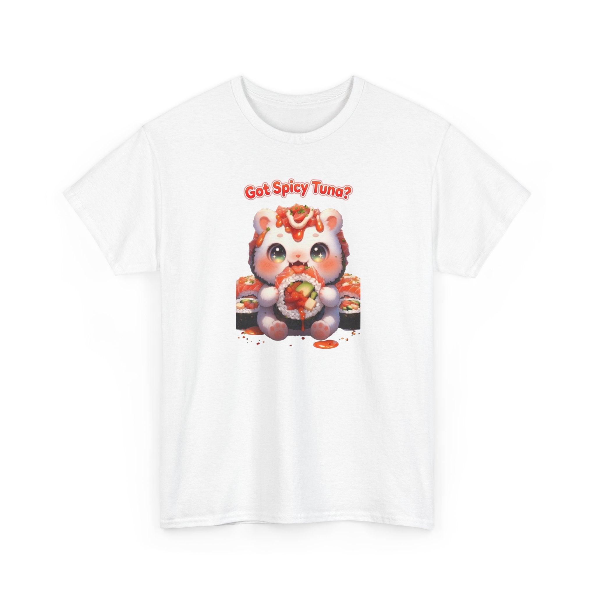 Cutesy Spicy Tuna Cat T-Shirt — "Got Spicy Tuna?" Graphic Tee