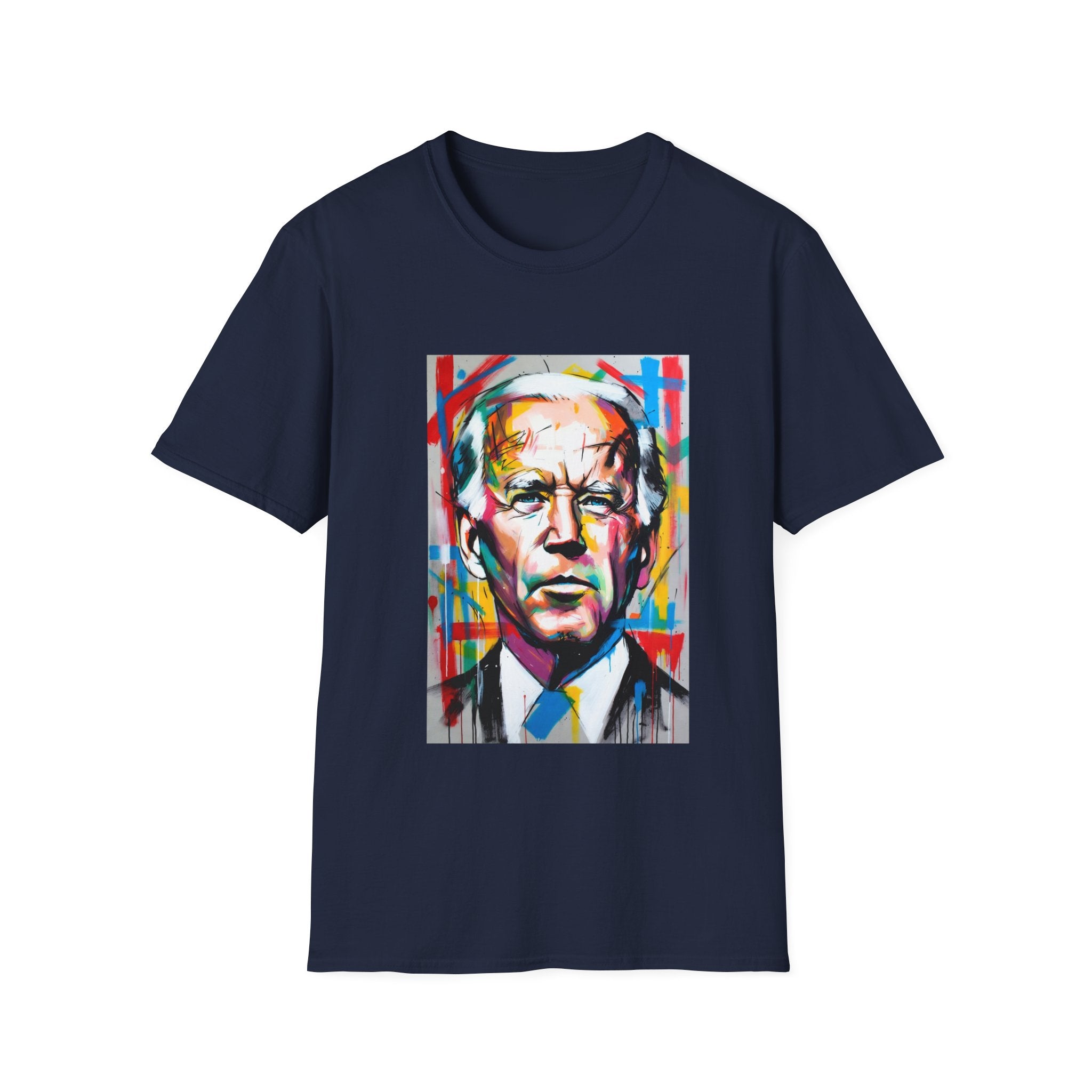 Artsy Biden Portrait T‑Shirt — Colorful Pop Art President Tee