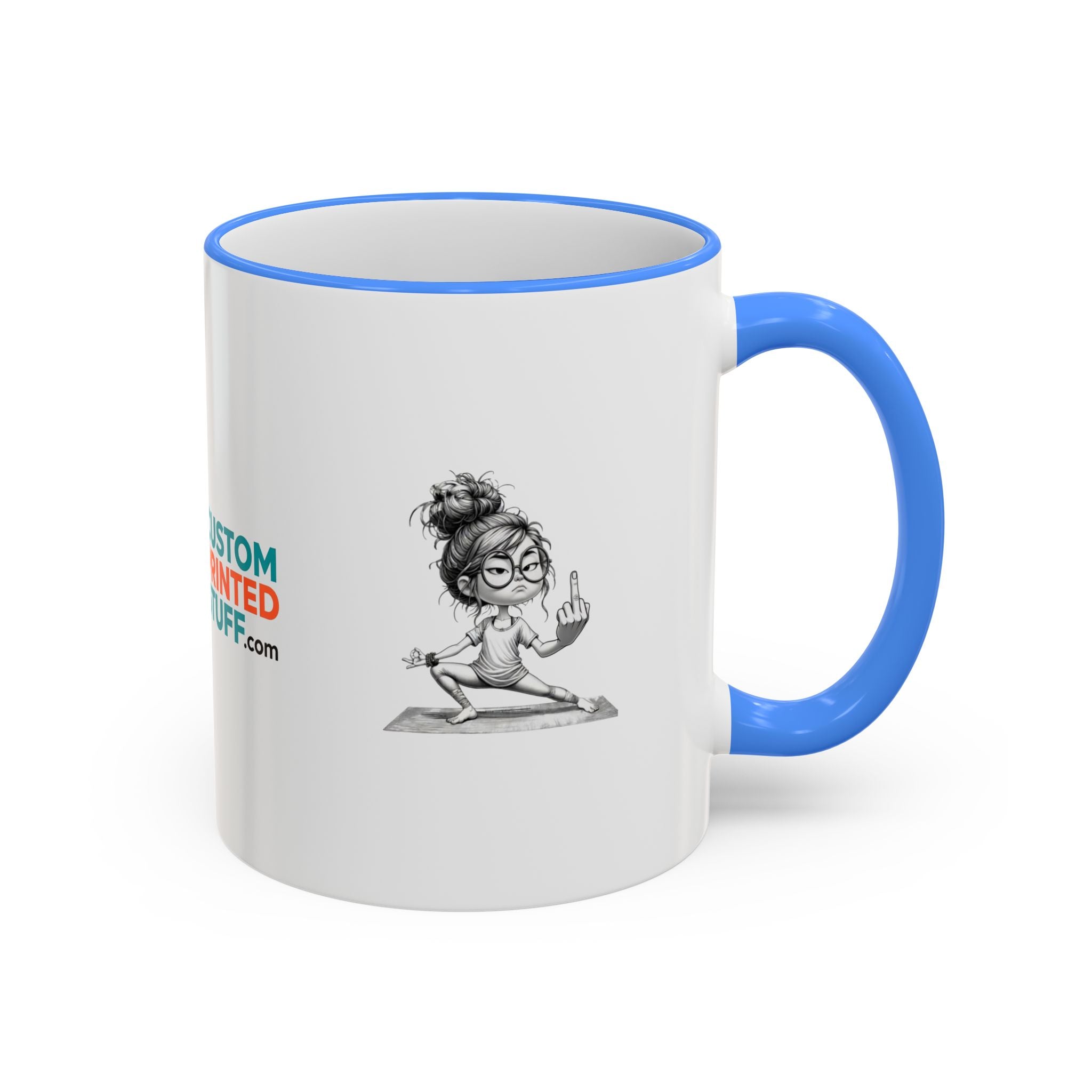 Custom Printed Accent Rim & Handle Mug — Personalized Logo Coffee Cup (11oz, 15oz)
