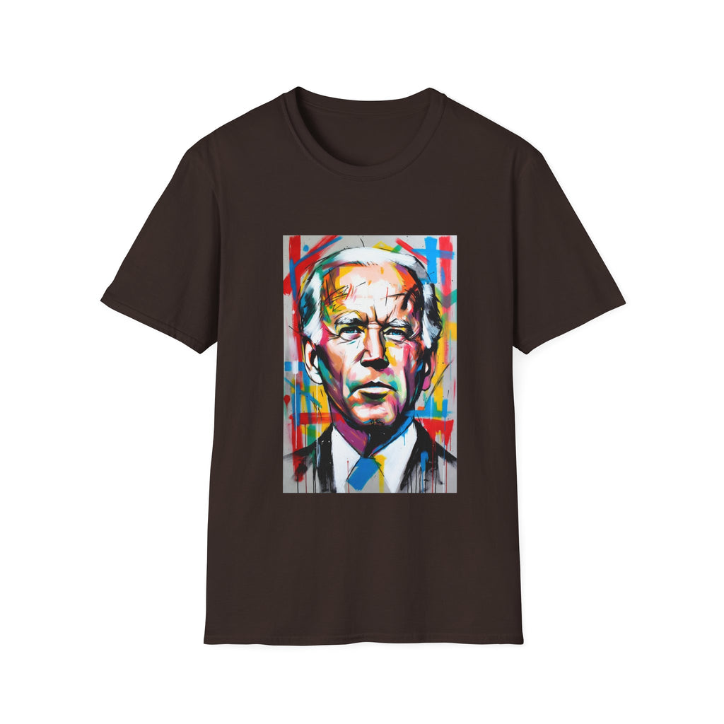 Artsy Biden Portrait T‑Shirt — Colorful Pop Art President Tee