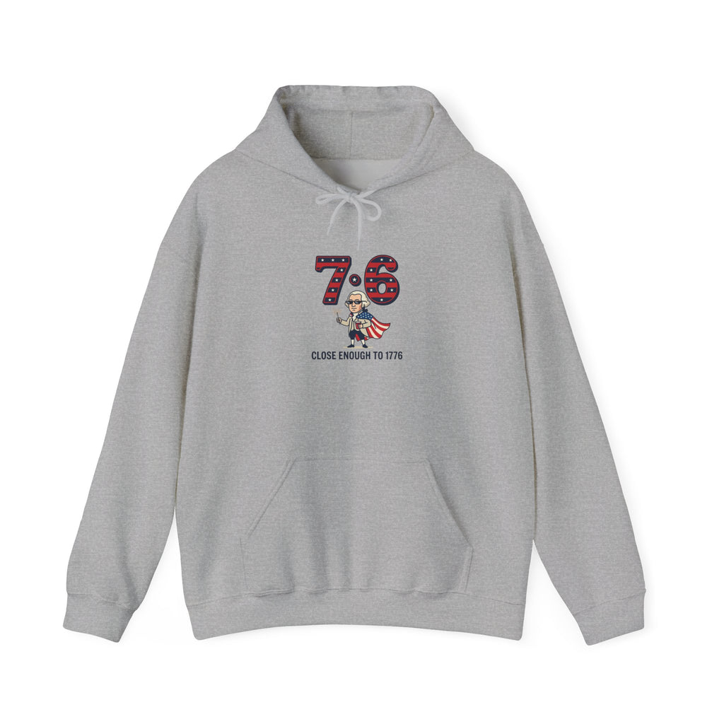 7·6 Patriotic Meme Hoodie | 1776 Vintage Numbers, Independence Humor