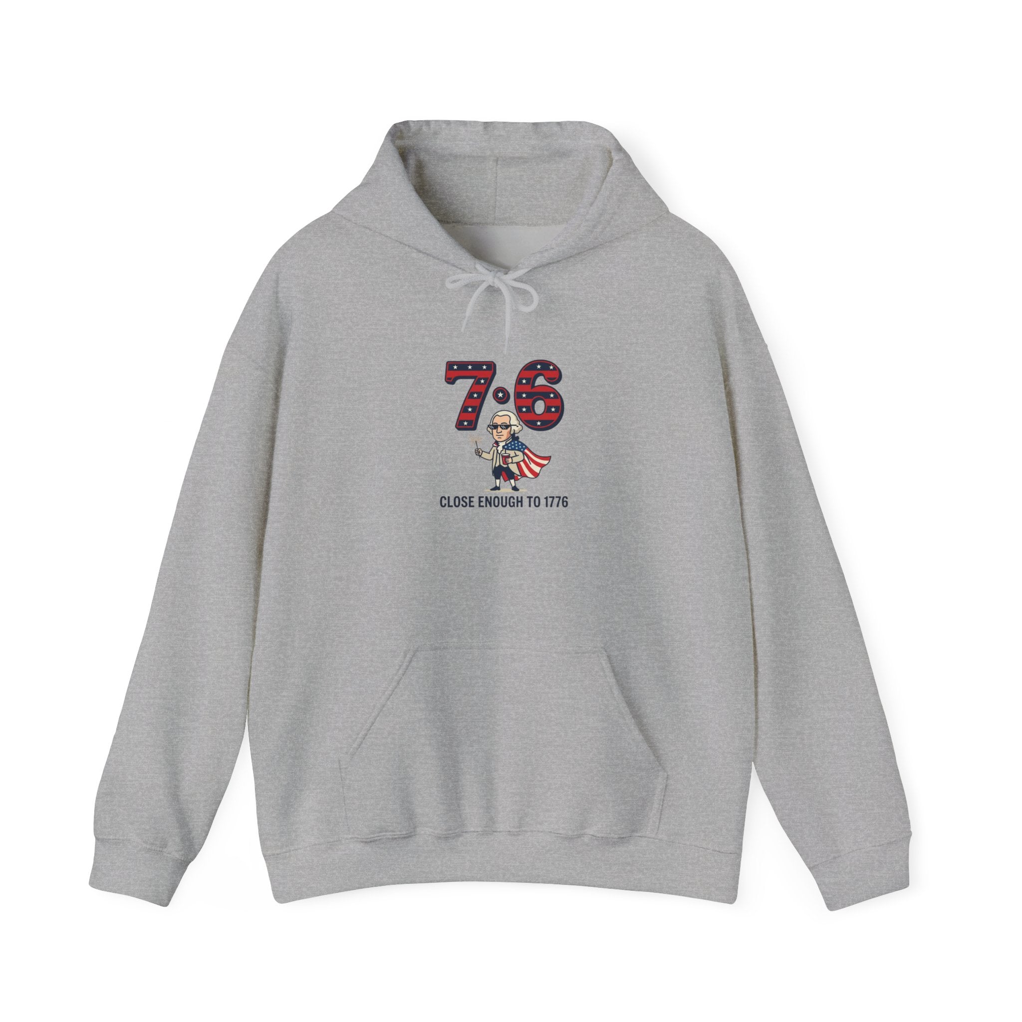 7·6 Patriotic Meme Hoodie | 1776 Vintage Numbers, Independence Humor