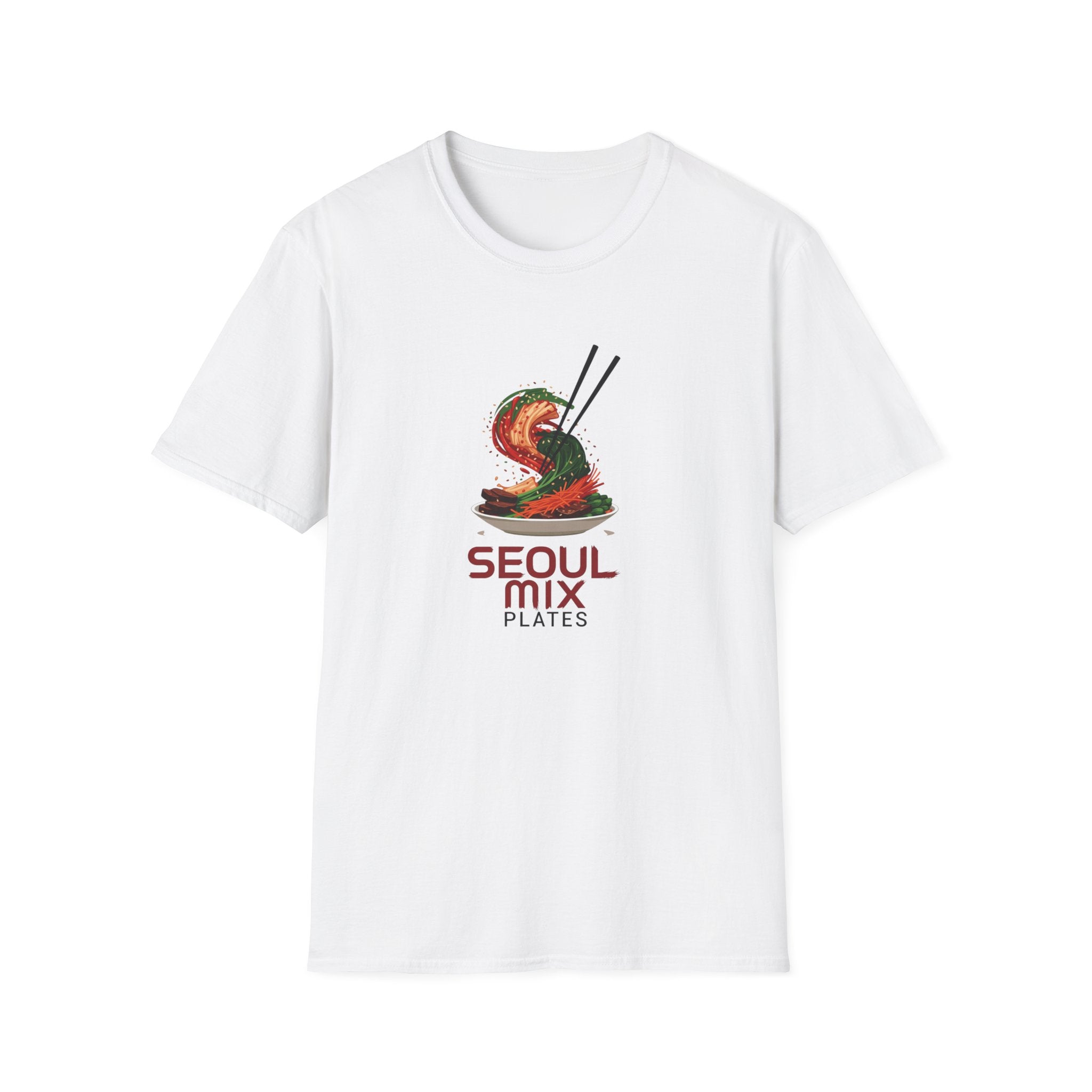 Korean Food T-Shirt — 'Seoul Mix Plates' Noodle & Chopsticks Graphic Tee