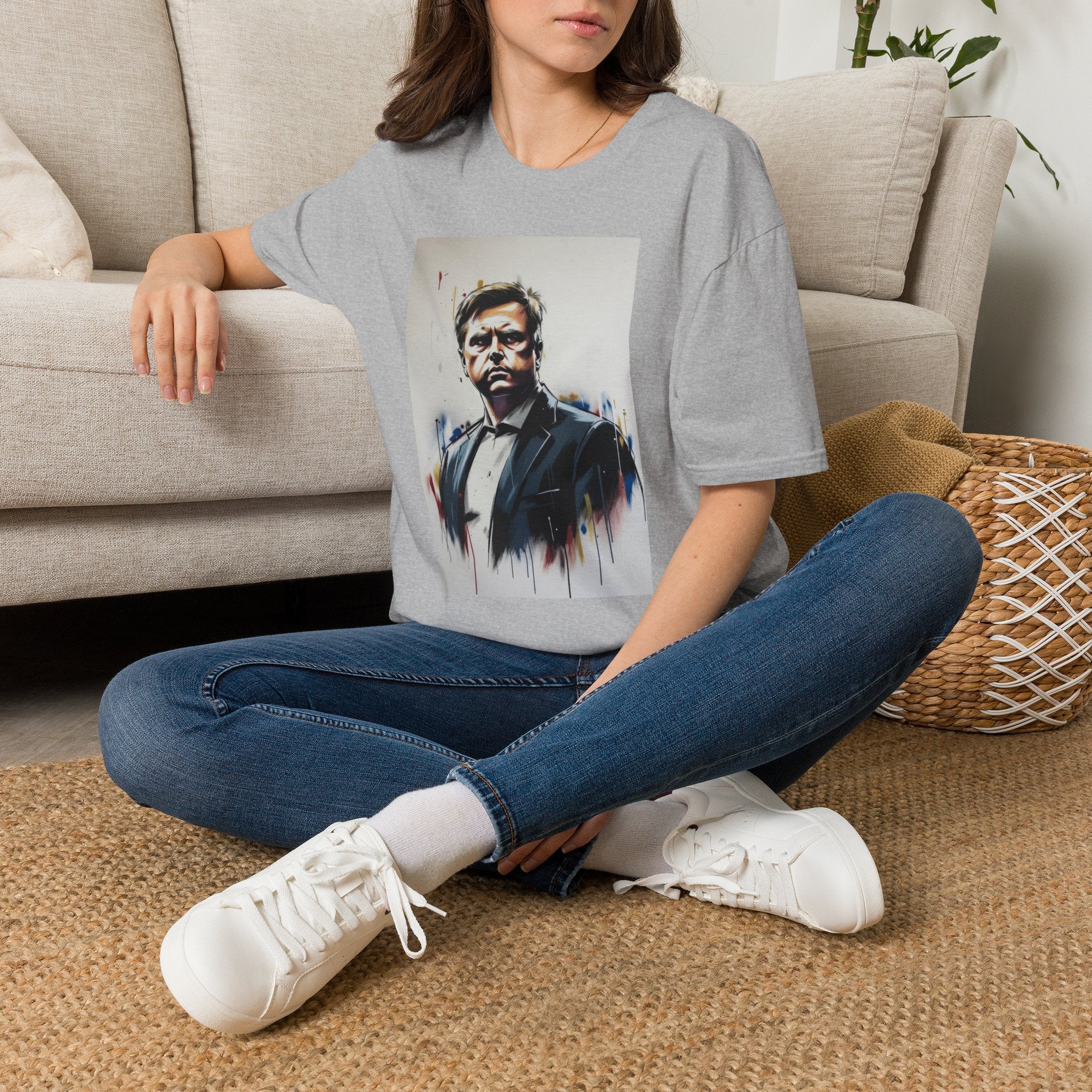 Portrait Artsy JD T-Shirt — Stylized Gentleman's Painted Face Graphic Tee