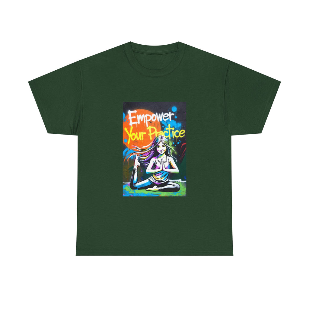 Empower Your Practice yoga pose illustration T-Shirt | meditation graphic tee