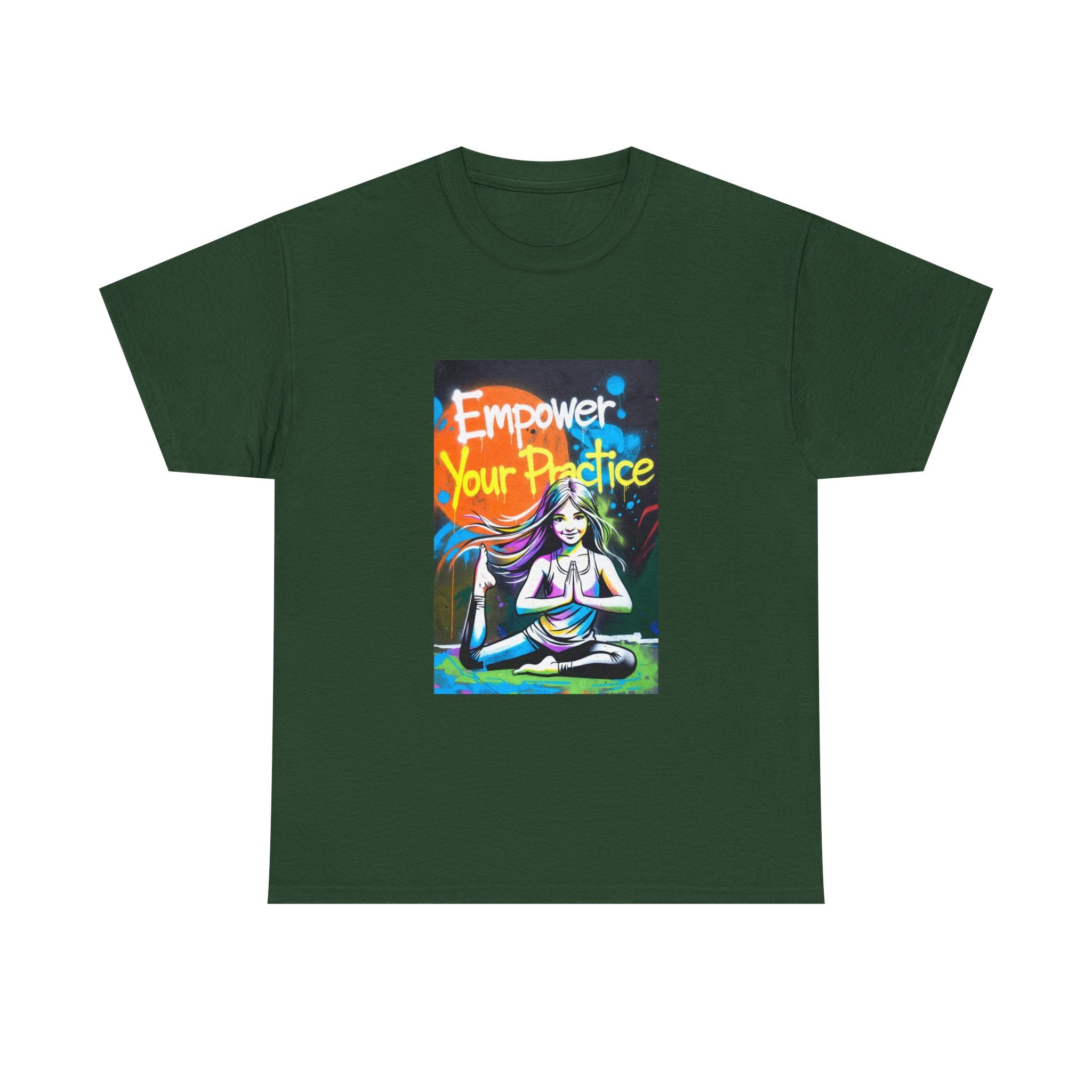 Empower Your Practice yoga pose illustration T-Shirt | meditation graphic tee