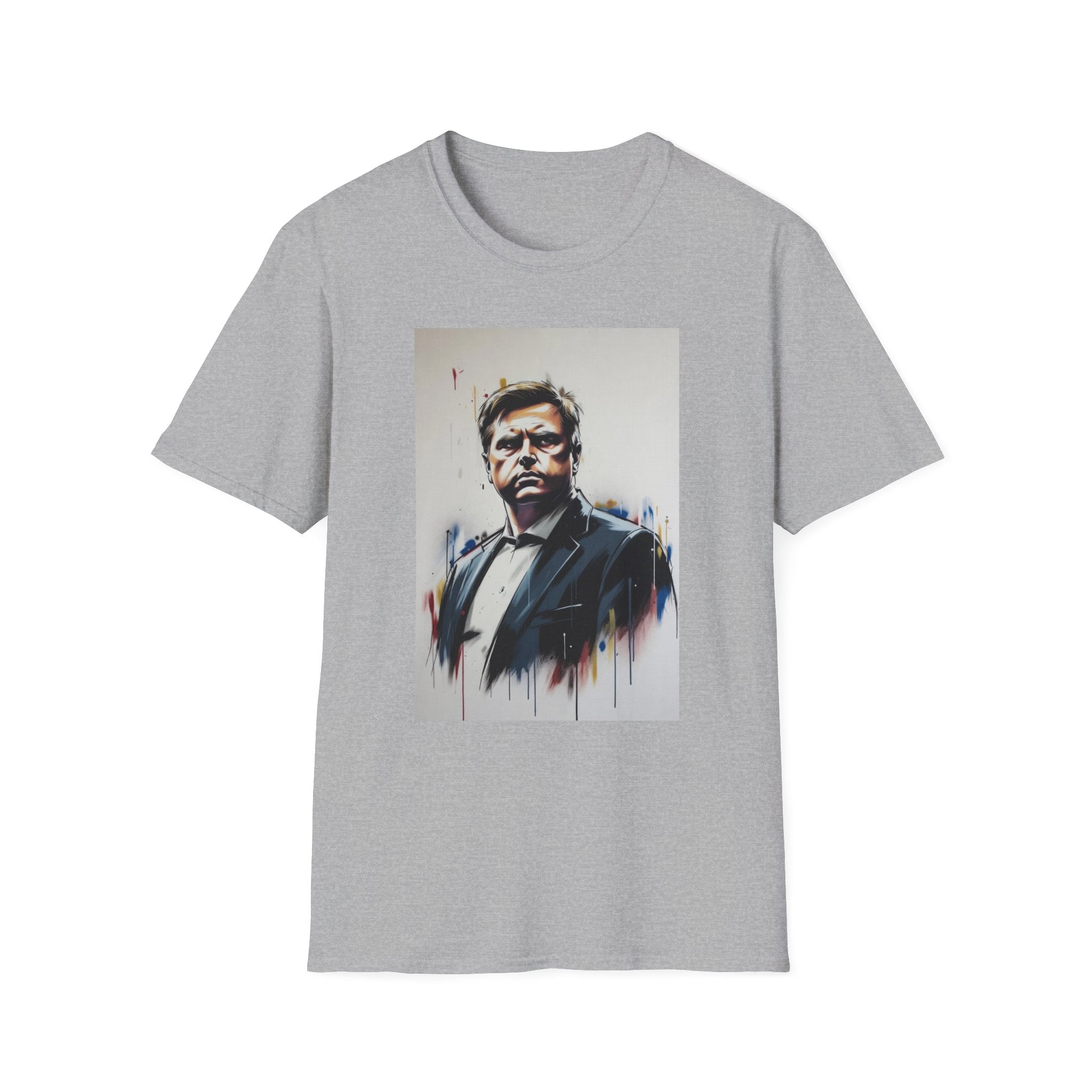 Portrait Artsy JD T-Shirt — Stylized Gentleman's Painted Face Graphic Tee