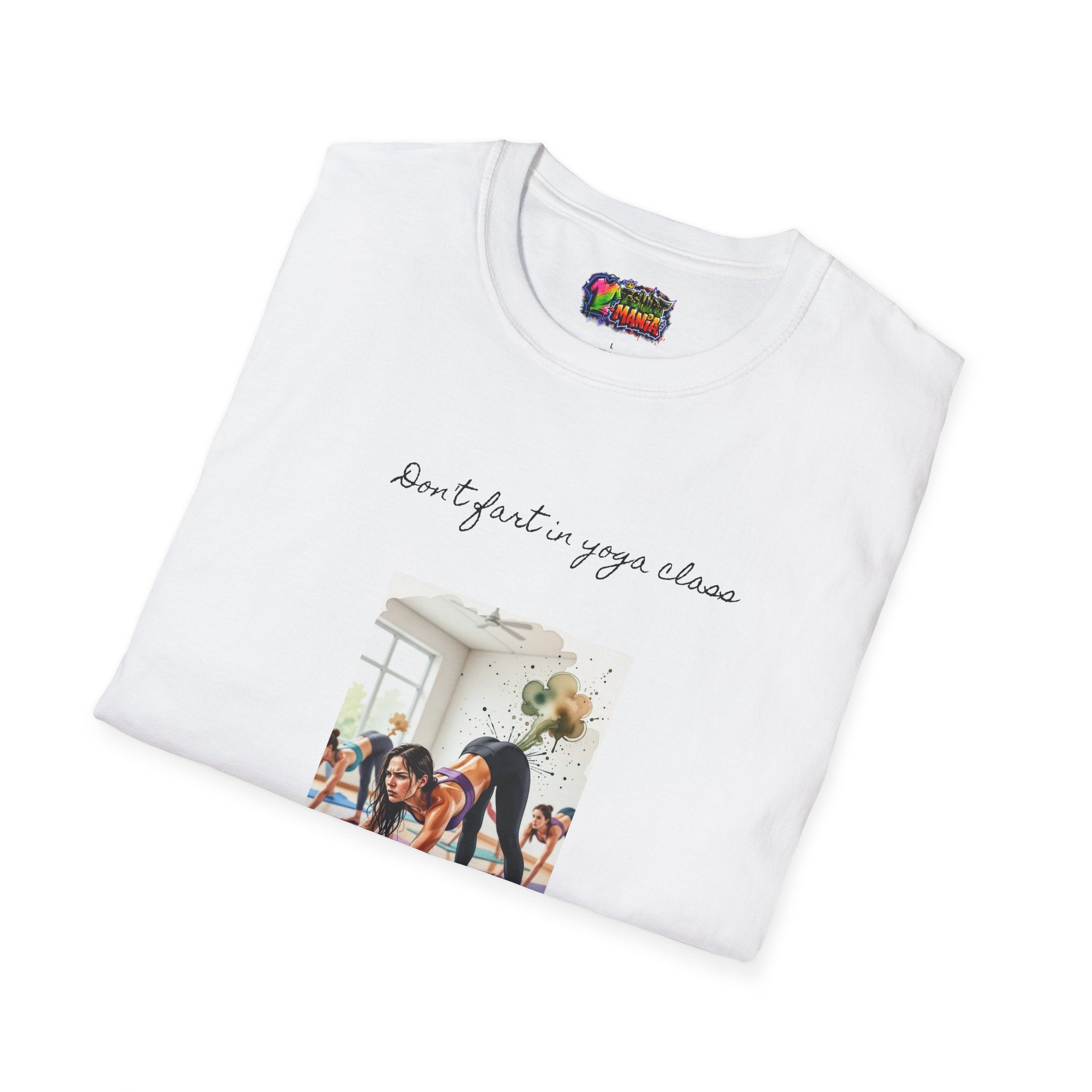 Yoga Class T-Shirt — "Don't Force It, Just Breathe" Graphic Tee