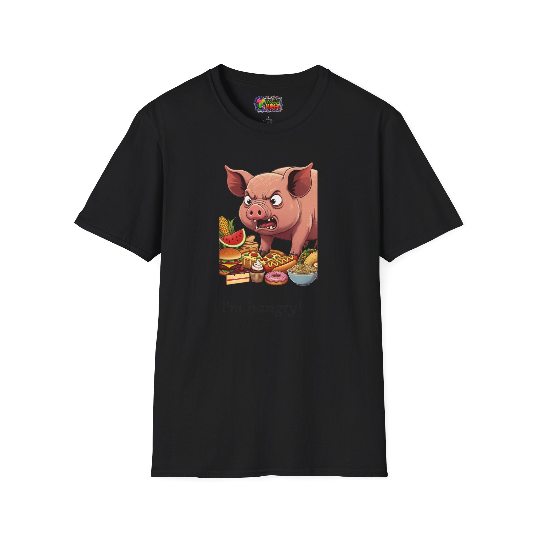 I'm Hangry! Pig Cartoon T-Shirt - Funny Foodie Animal Tee