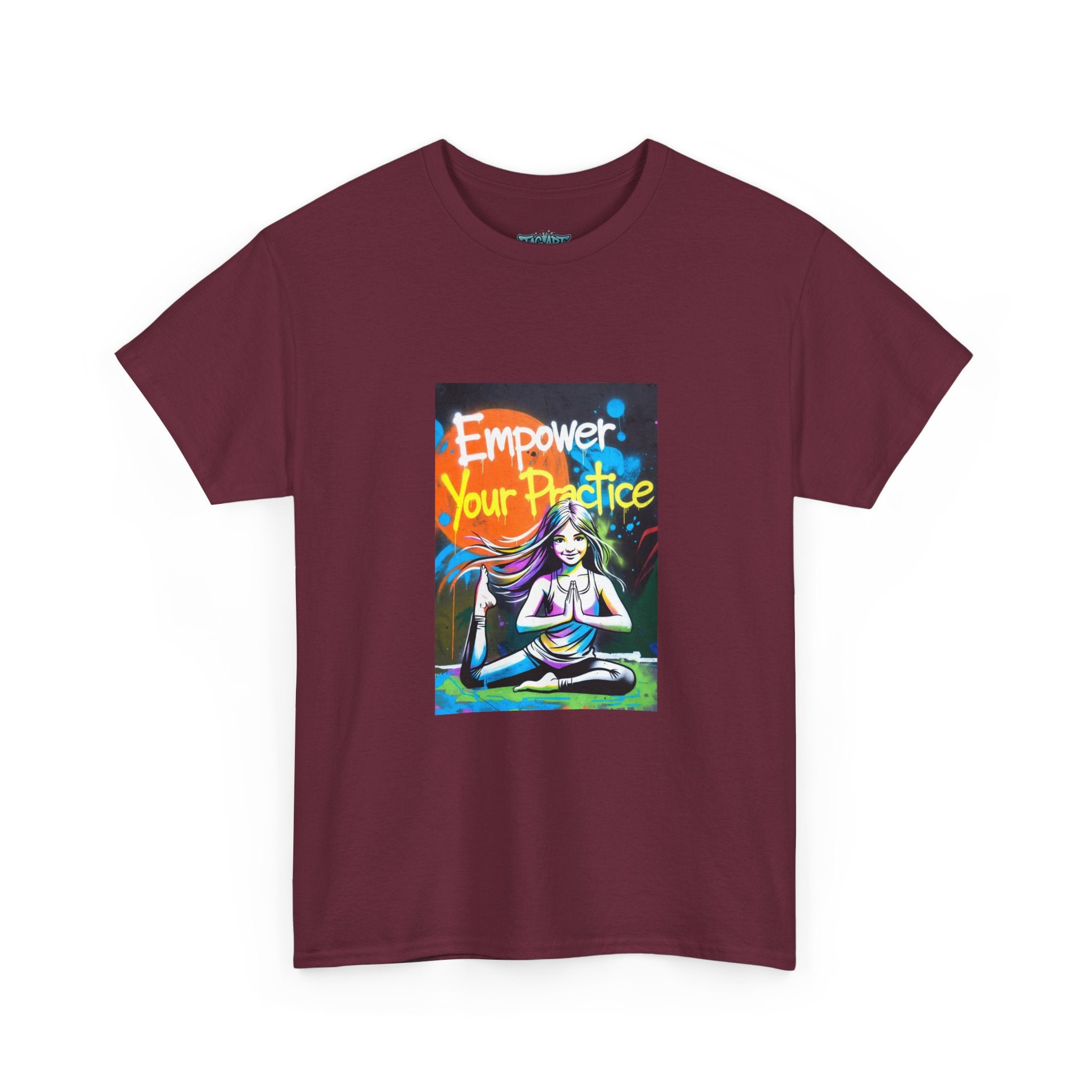 Empower Your Practice yoga pose illustration T-Shirt | meditation graphic tee