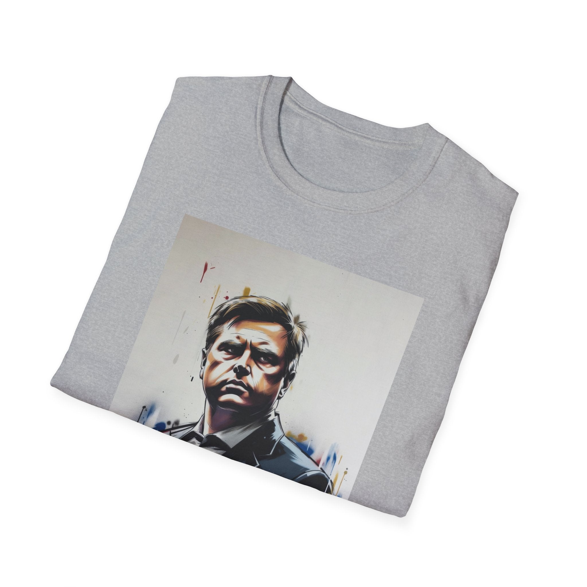 Portrait Artsy JD T-Shirt — Stylized Gentleman's Painted Face Graphic Tee