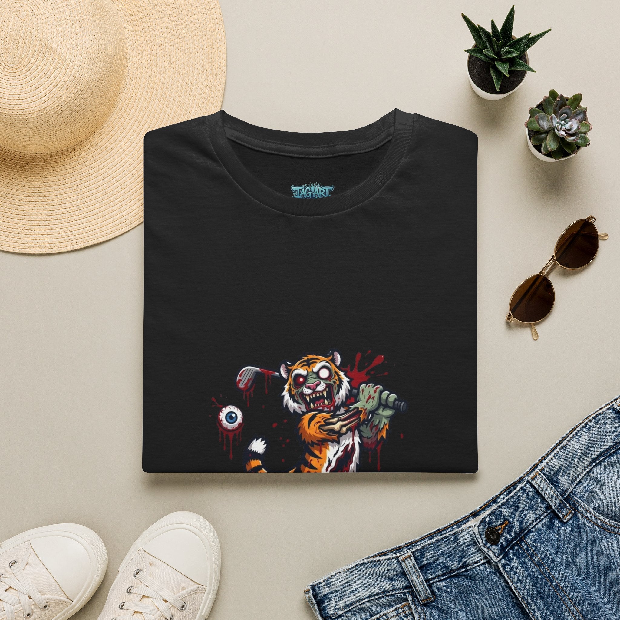 Golfing Tiger T-Shirt — Funny Golf Club Cartoon Tee for Golfers