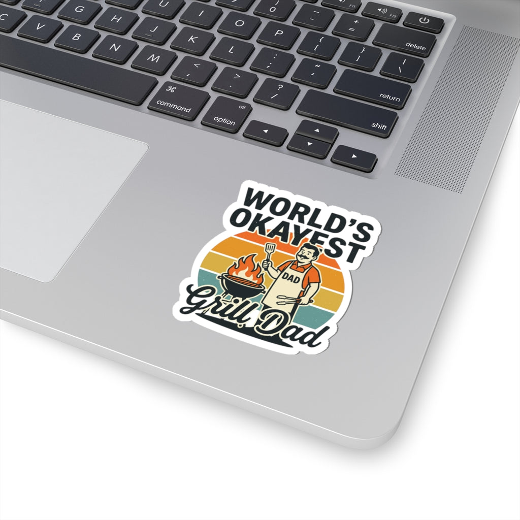 World's Okayest Grill Dad Sticker | Father's Day, Retro Outdoorsy