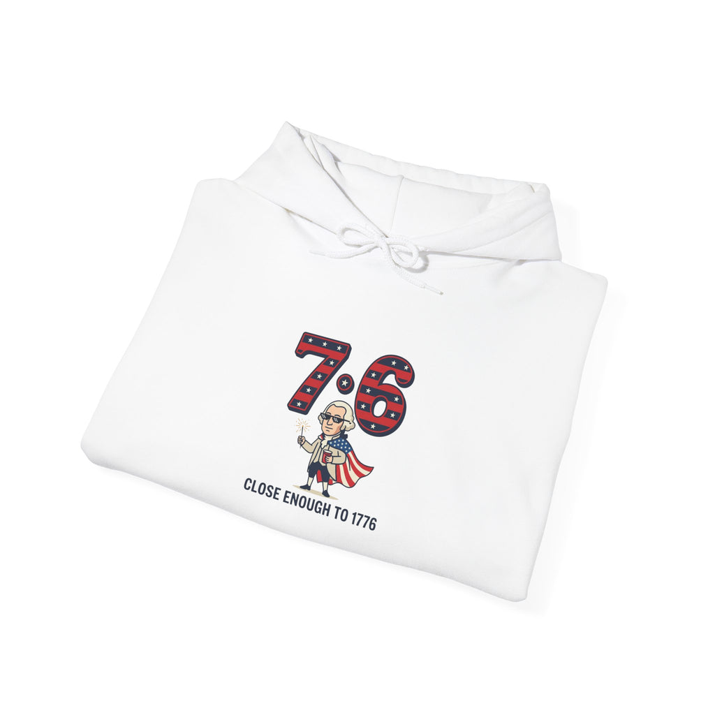 7·6 Patriotic Meme Hoodie | 1776 Vintage Numbers, Independence Humor