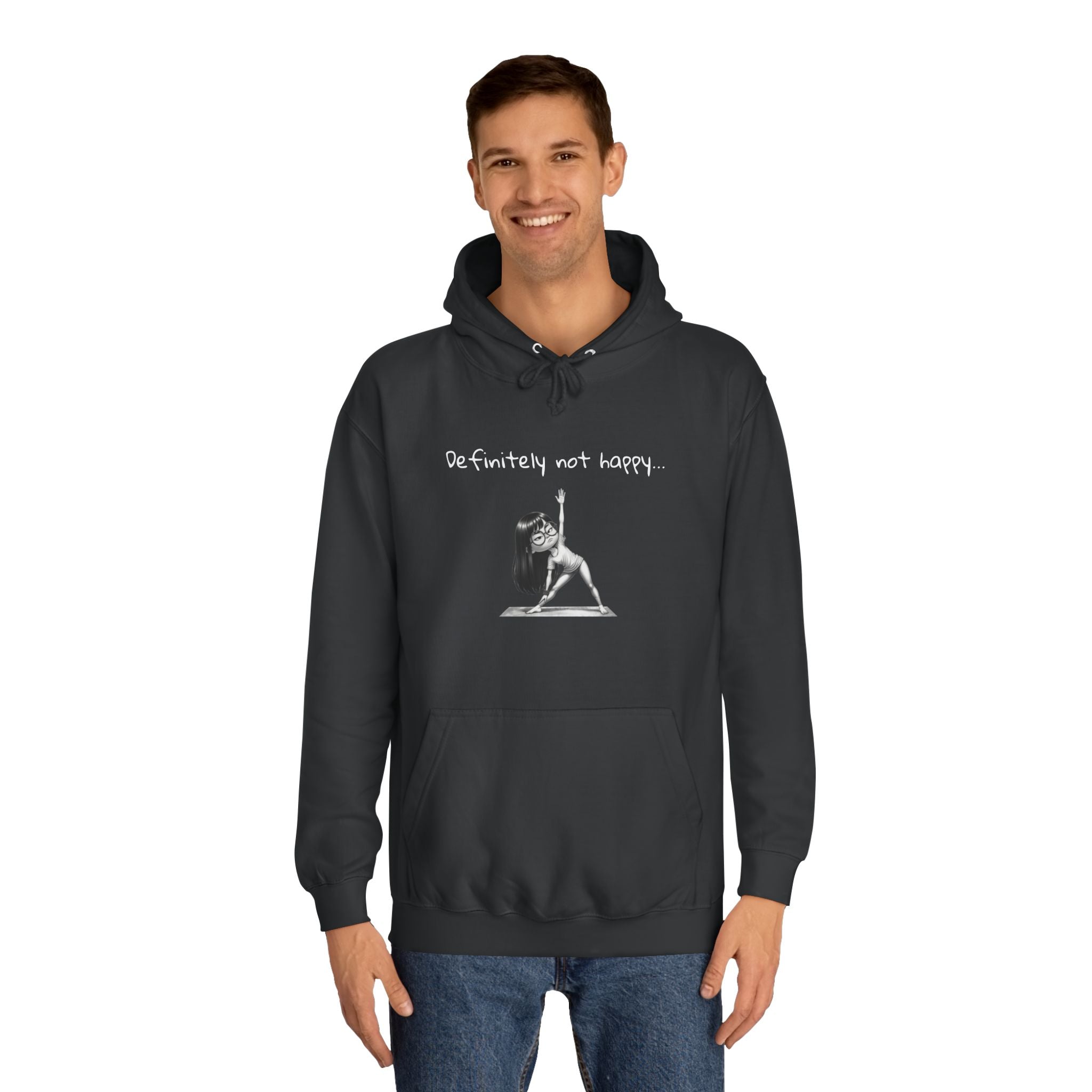 College Hoodie with Minimal Sketch Girl Design – 'She’s Not Crying' Campus Pullover