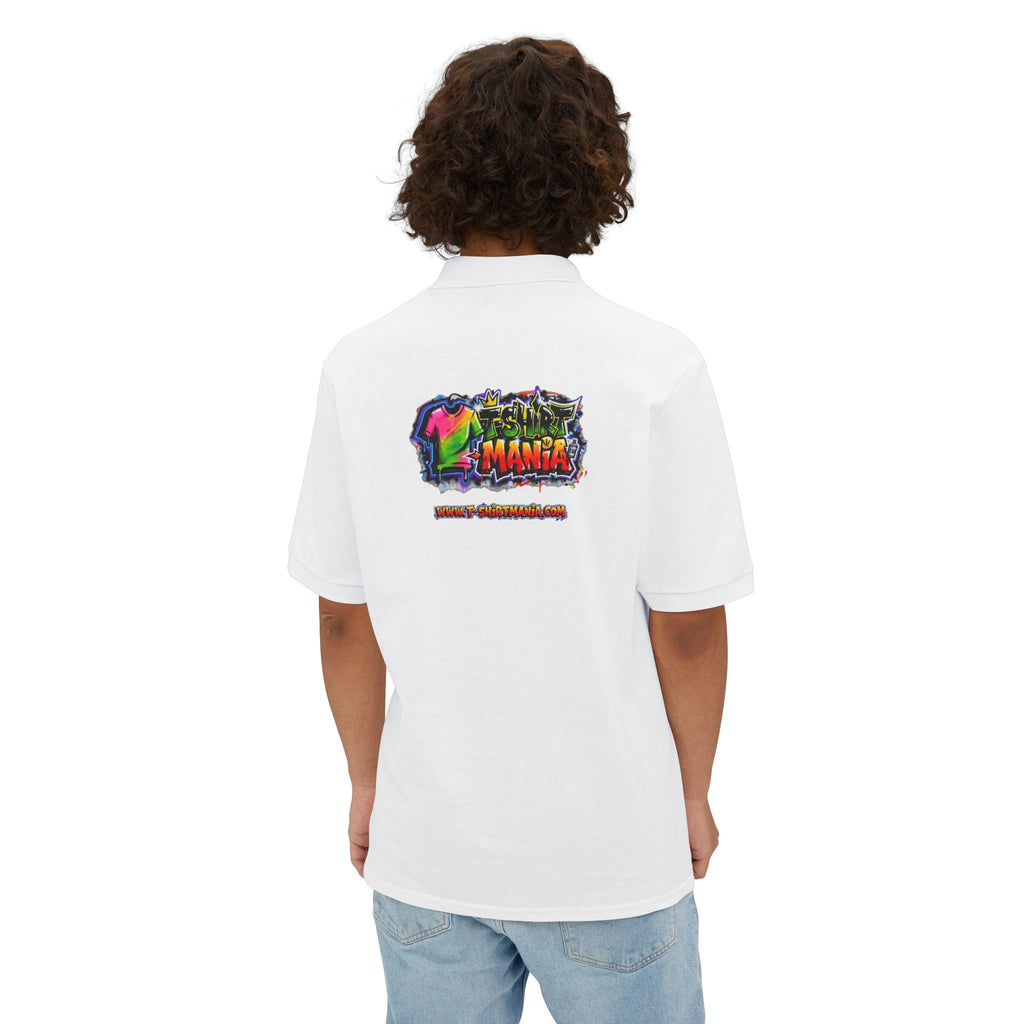 Men's Polo — Colorful Graffiti 'MANIA' Logo Performance Shirt