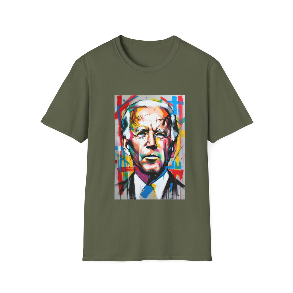 Artsy Biden Portrait T‑Shirt — Colorful Pop Art President Tee