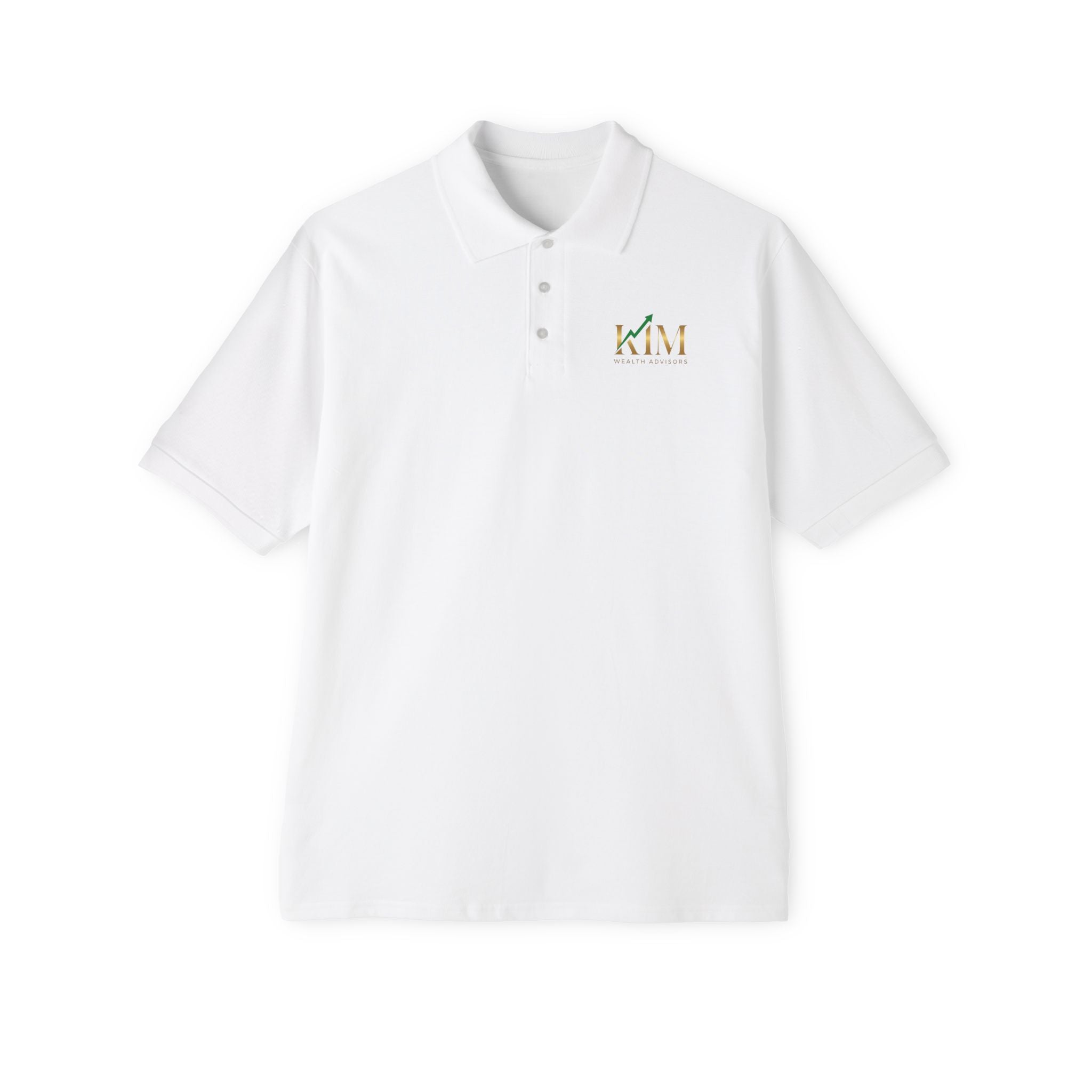 Men's Piqué Polo — Embroidered KIM Monogram Chest Polo