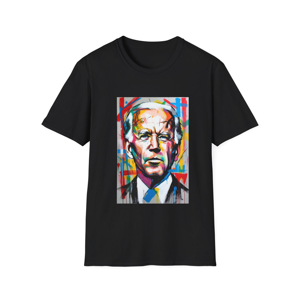 Artsy Biden Portrait T‑Shirt — Colorful Pop Art President Tee