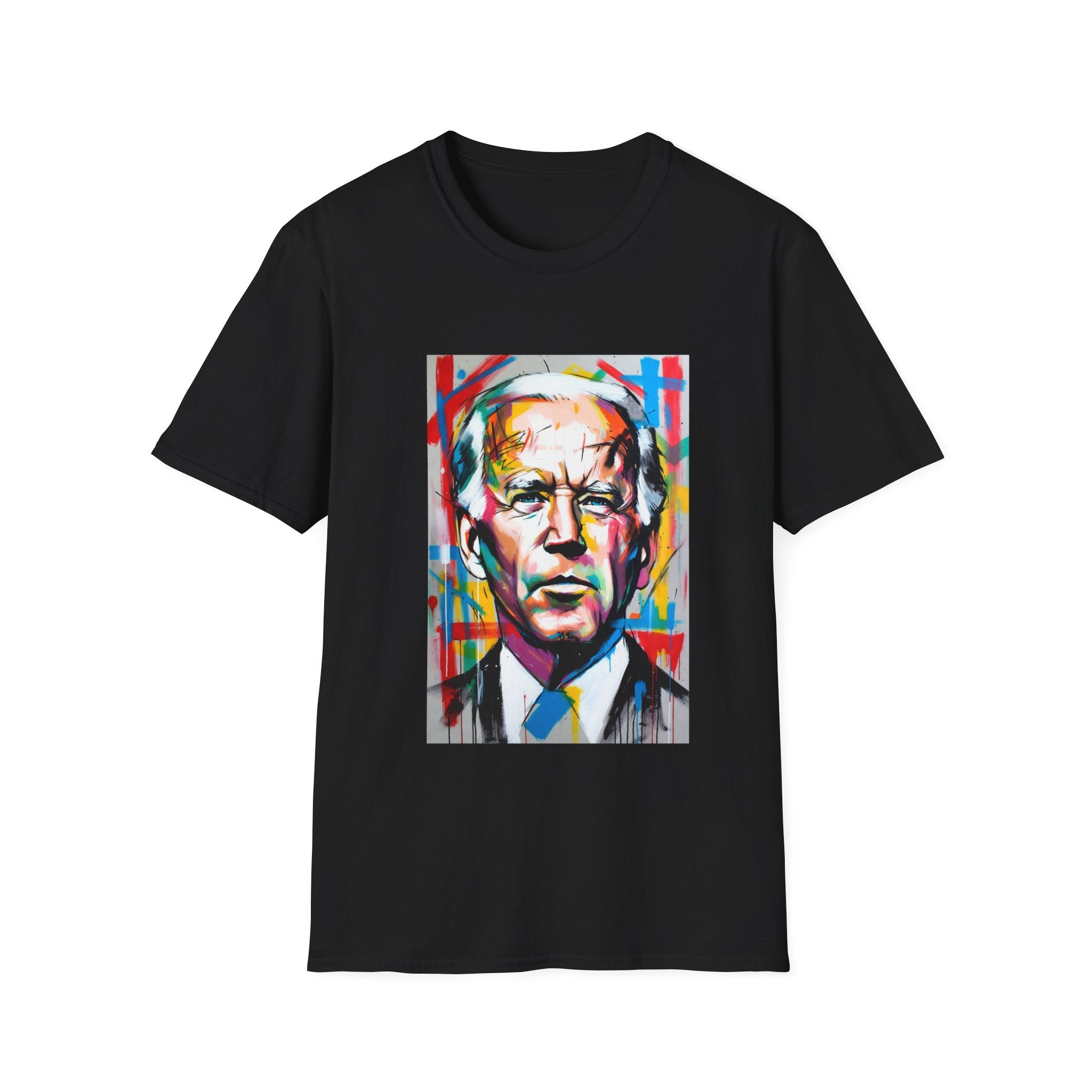 Artsy Biden Portrait T‑Shirt — Colorful Pop Art President Tee