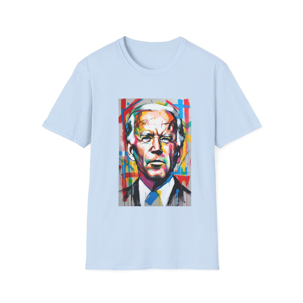 Artsy Biden Portrait T‑Shirt — Colorful Pop Art President Tee