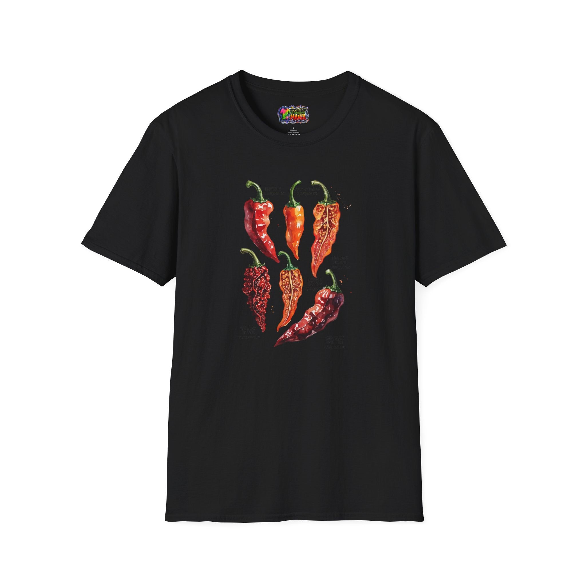 Chili Pepper Varieties T-Shirt – Vintage Botanical Hot Pepper Chart Tee