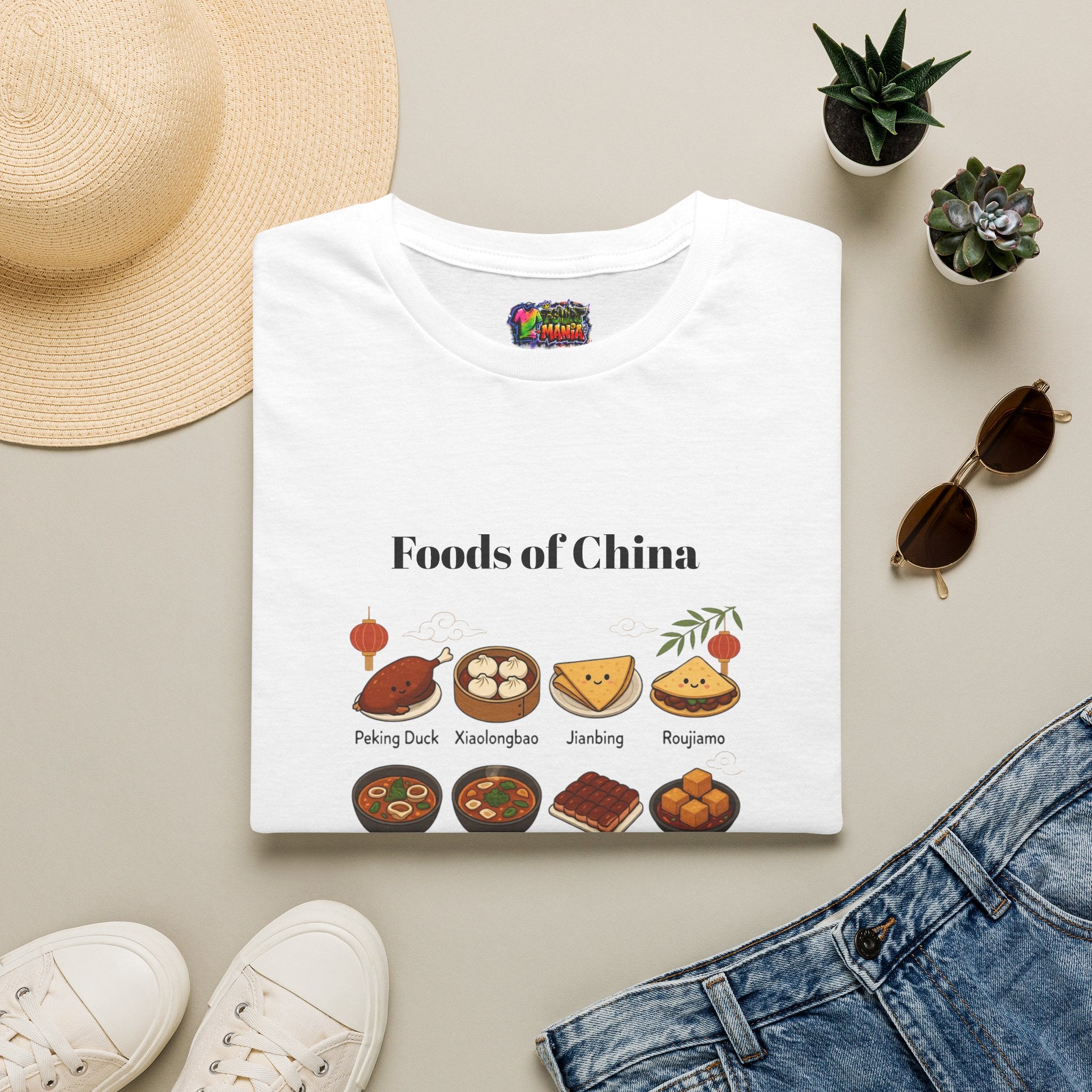 Foods of China T-Shirt — Cute Illustrated Chinese Cuisine Chart Tee