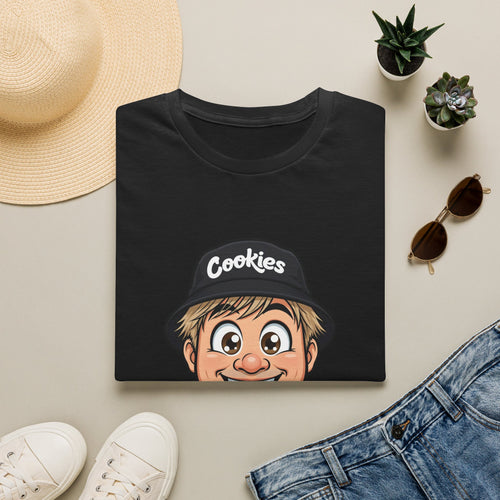 Cookies Brand Cartoon Boy T-Shirt — Smiling Kid Logo Tee