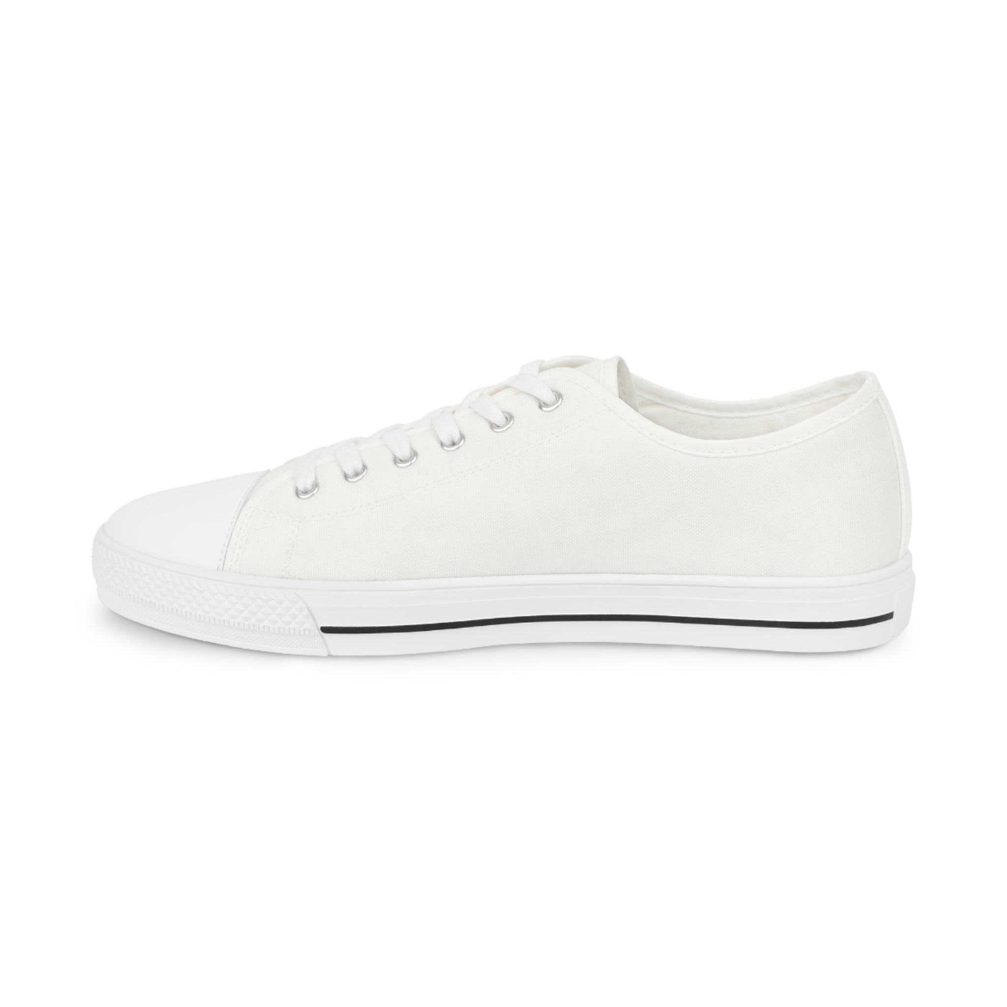 Custom Logo Low Top Sneakers — Men’s White Canvas Personalized Shoes