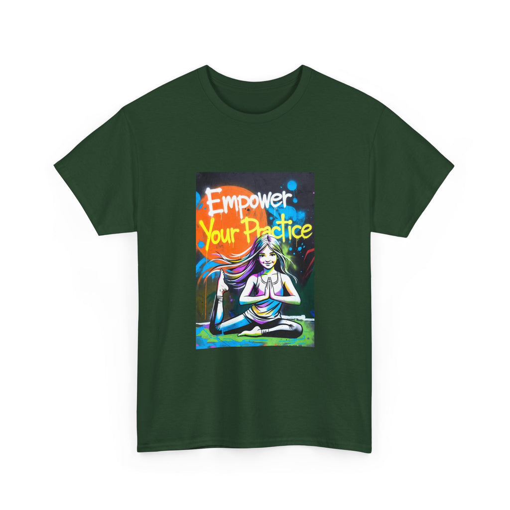 Empower Your Practice yoga pose illustration T-Shirt | meditation graphic tee