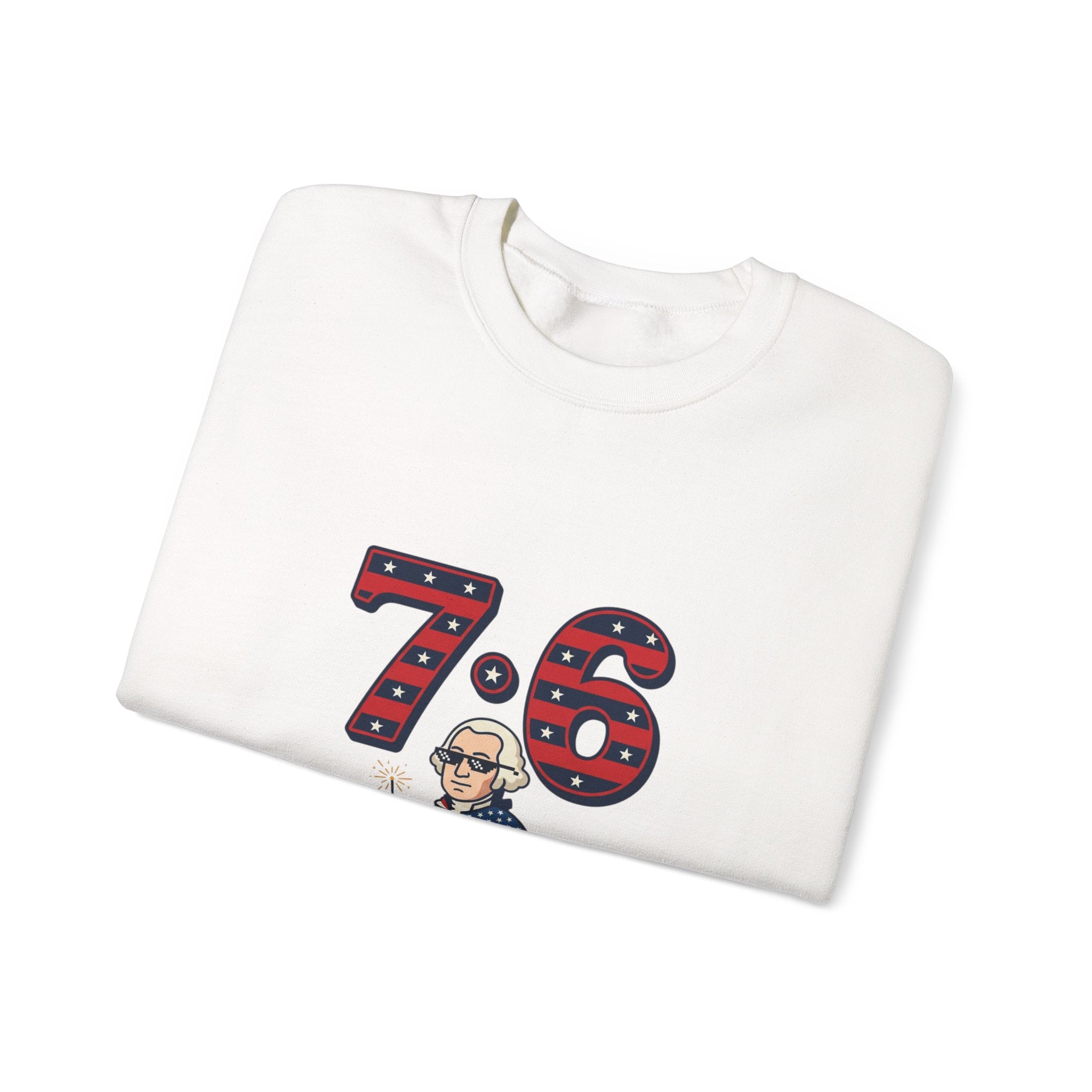 1776 Meme Nostalgia Crewneck Sweatshirt | patriotic vintage numbers