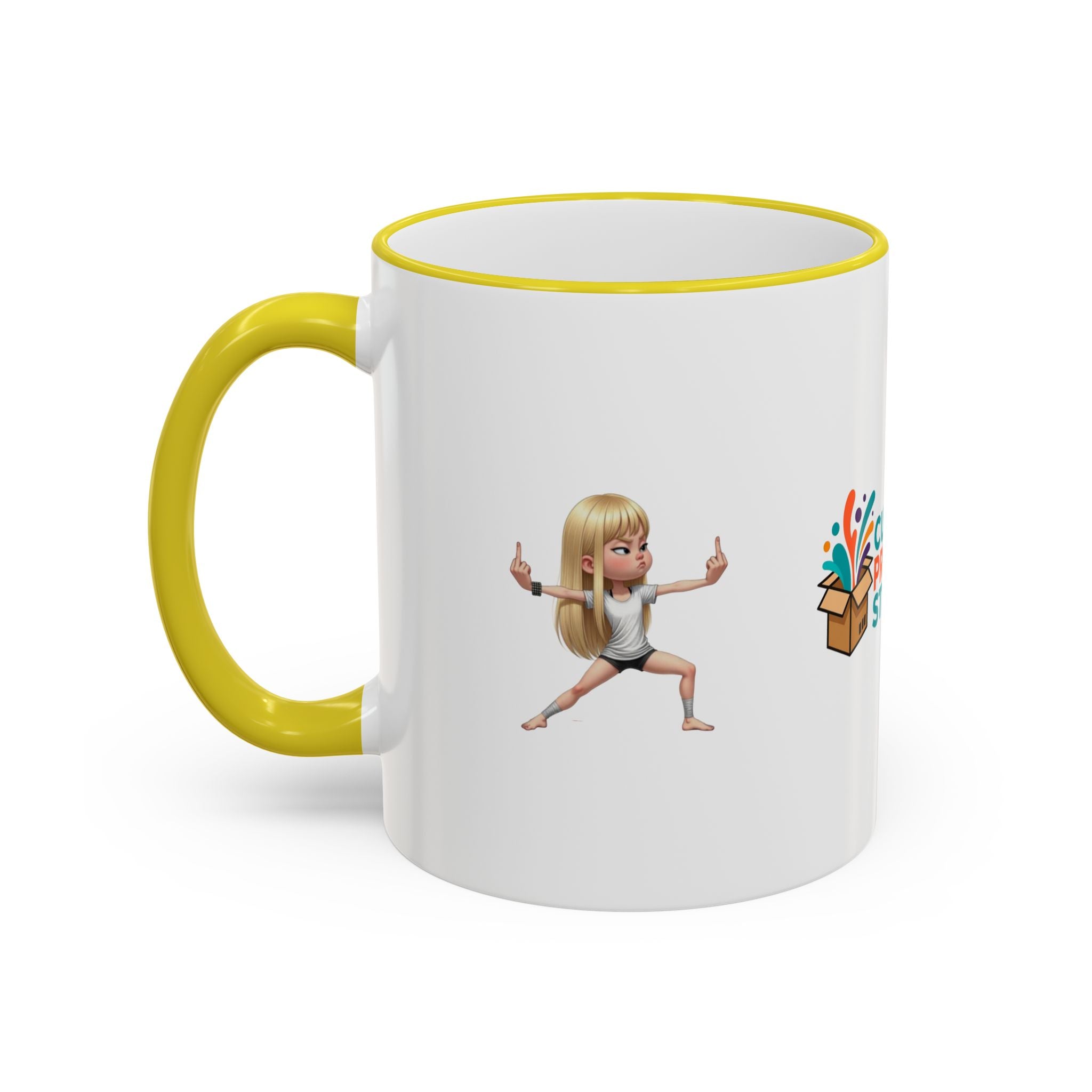 Custom Printed Accent Rim & Handle Mug — Personalized Logo Coffee Cup (11oz, 15oz)