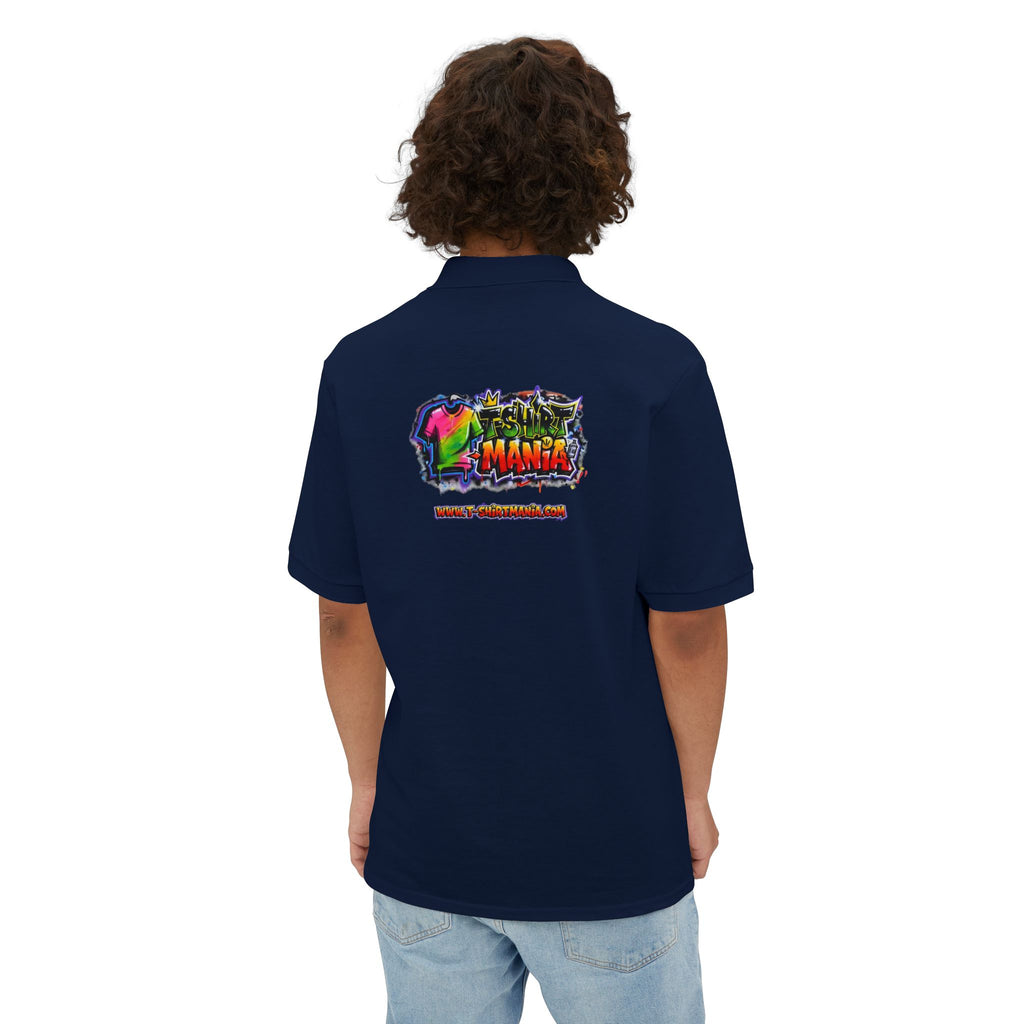 Men's Polo — Colorful Graffiti 'MANIA' Logo Performance Shirt