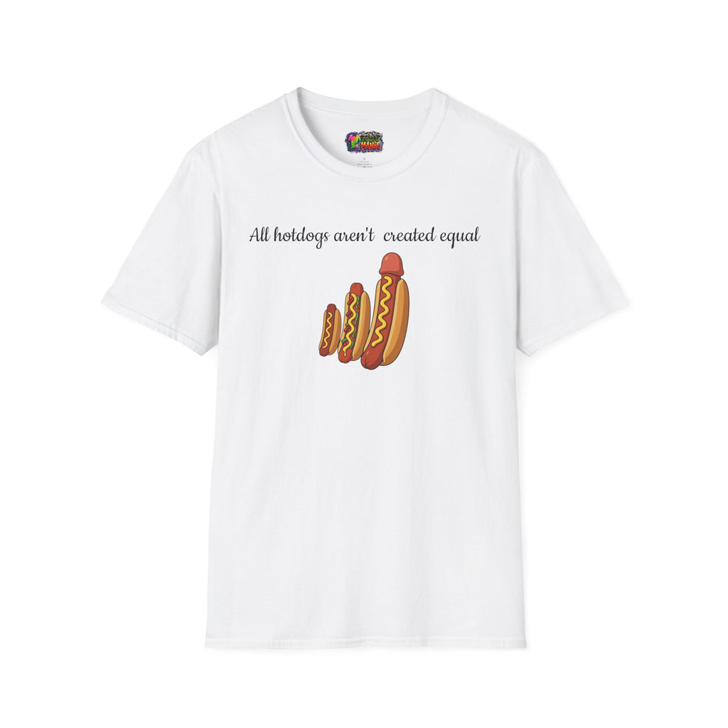 Hotdog Graphic T-Shirt — "All Hotdogs Aren't Created Equal" Funny Food Lover Tee