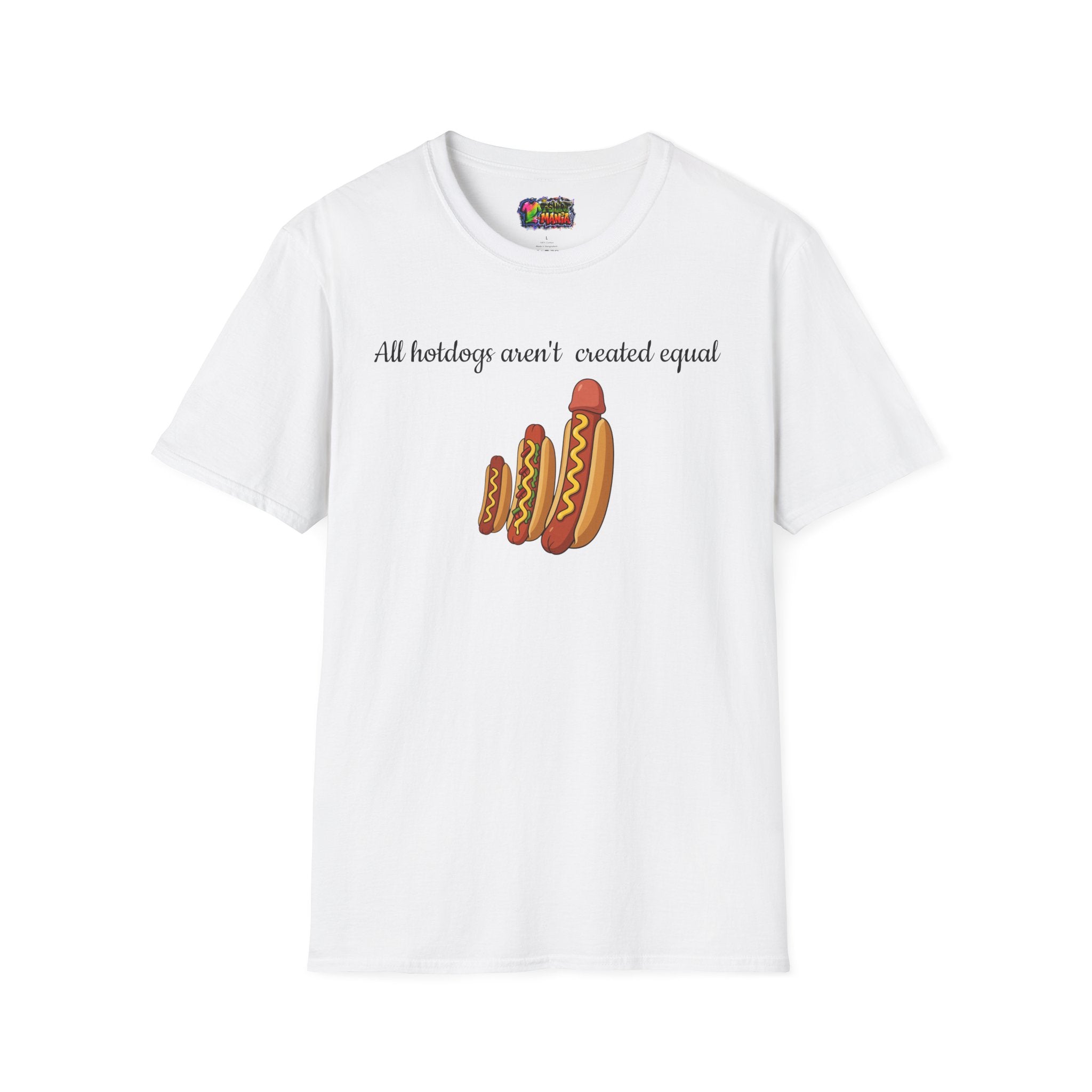 Hotdog Graphic T-Shirt — "All Hotdogs Aren't Created Equal" Funny Food Lover Tee