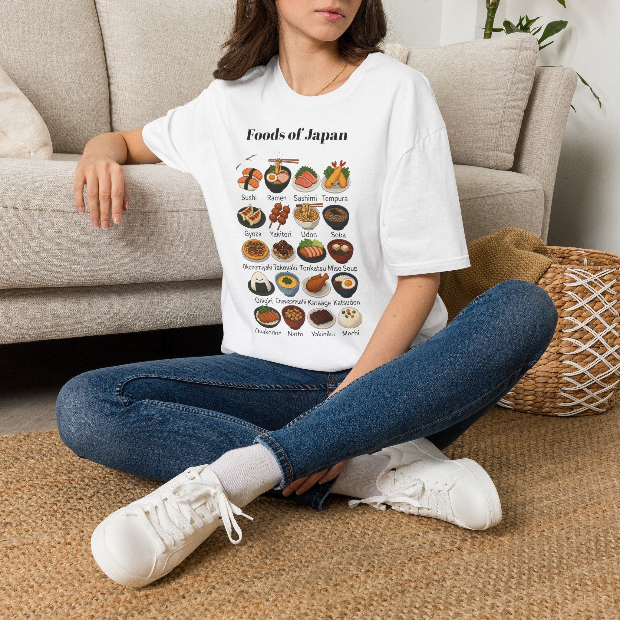 Japanese Food Chart T-Shirt — Illustrated Foods of Japan Graphic Tee