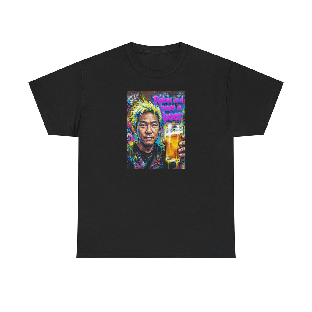 Colorful Portrait Tee — "Where's My Beer?" Graphic T-Shirt