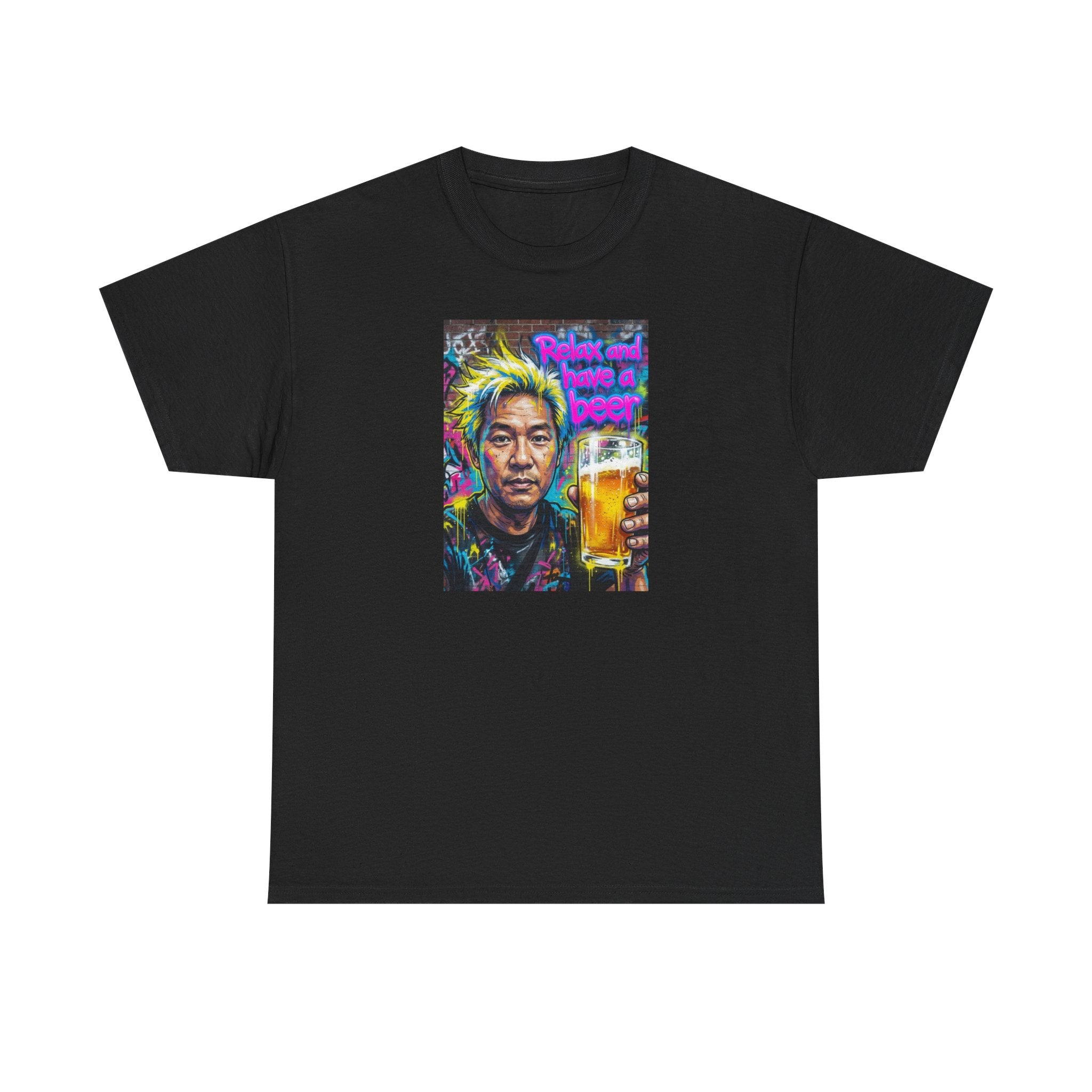 Colorful Portrait Tee — "Where's My Beer?" Graphic T-Shirt