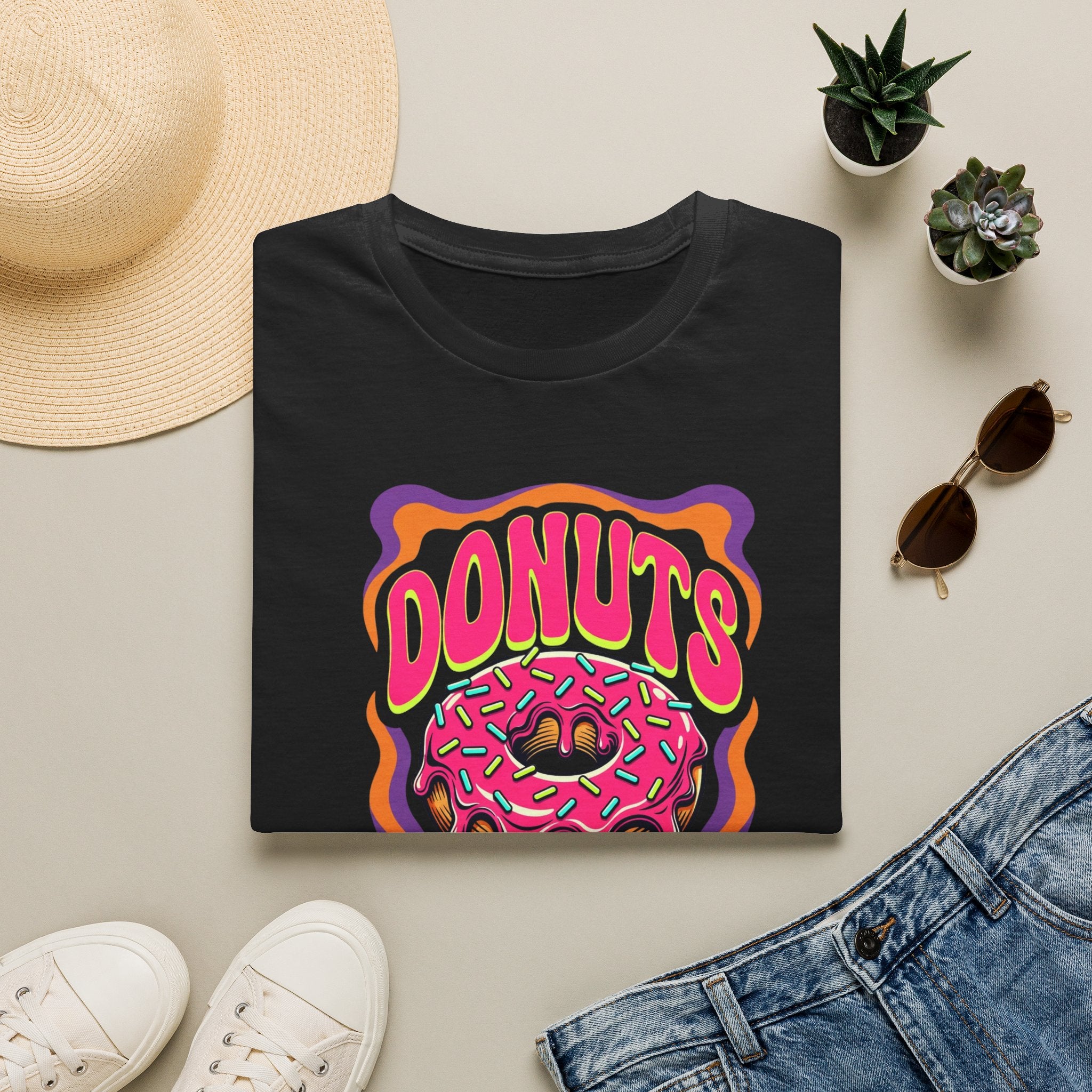 Donuts Fresh Daily T-Shirt — Retro Pink Frosted Donut Graphic Tee