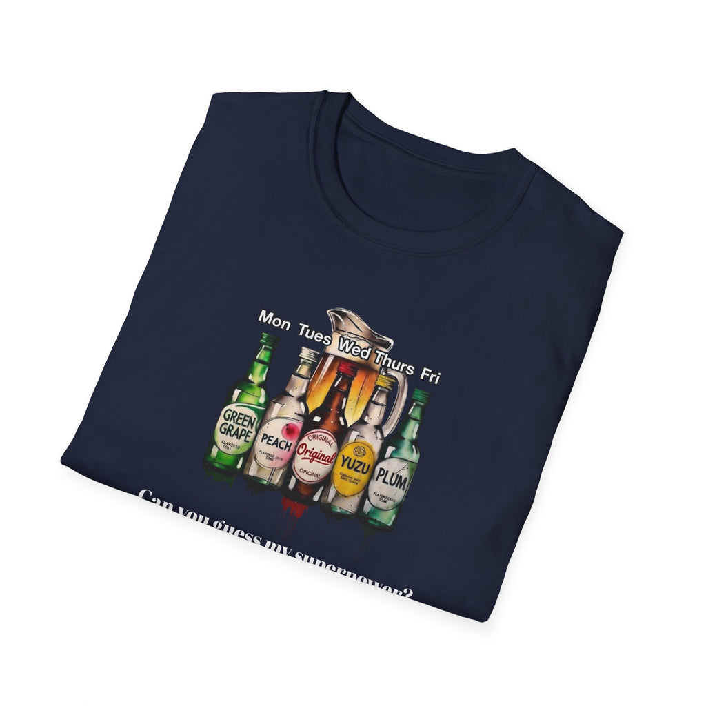 T-Shirt — Soju Bottle Lineup Graphic Tee (Beer Labels)