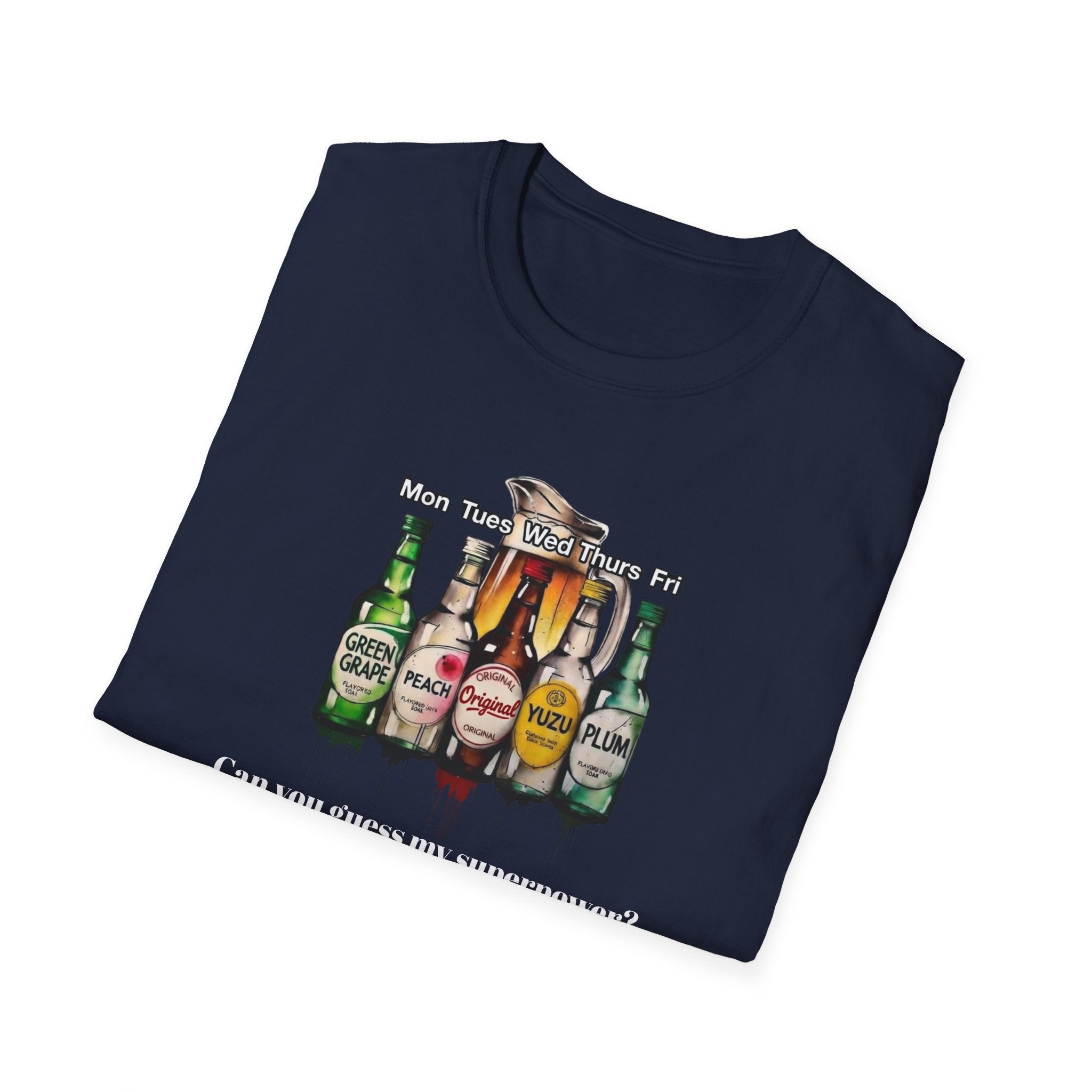 T-Shirt — Soju Bottle Lineup Graphic Tee (Beer Labels)