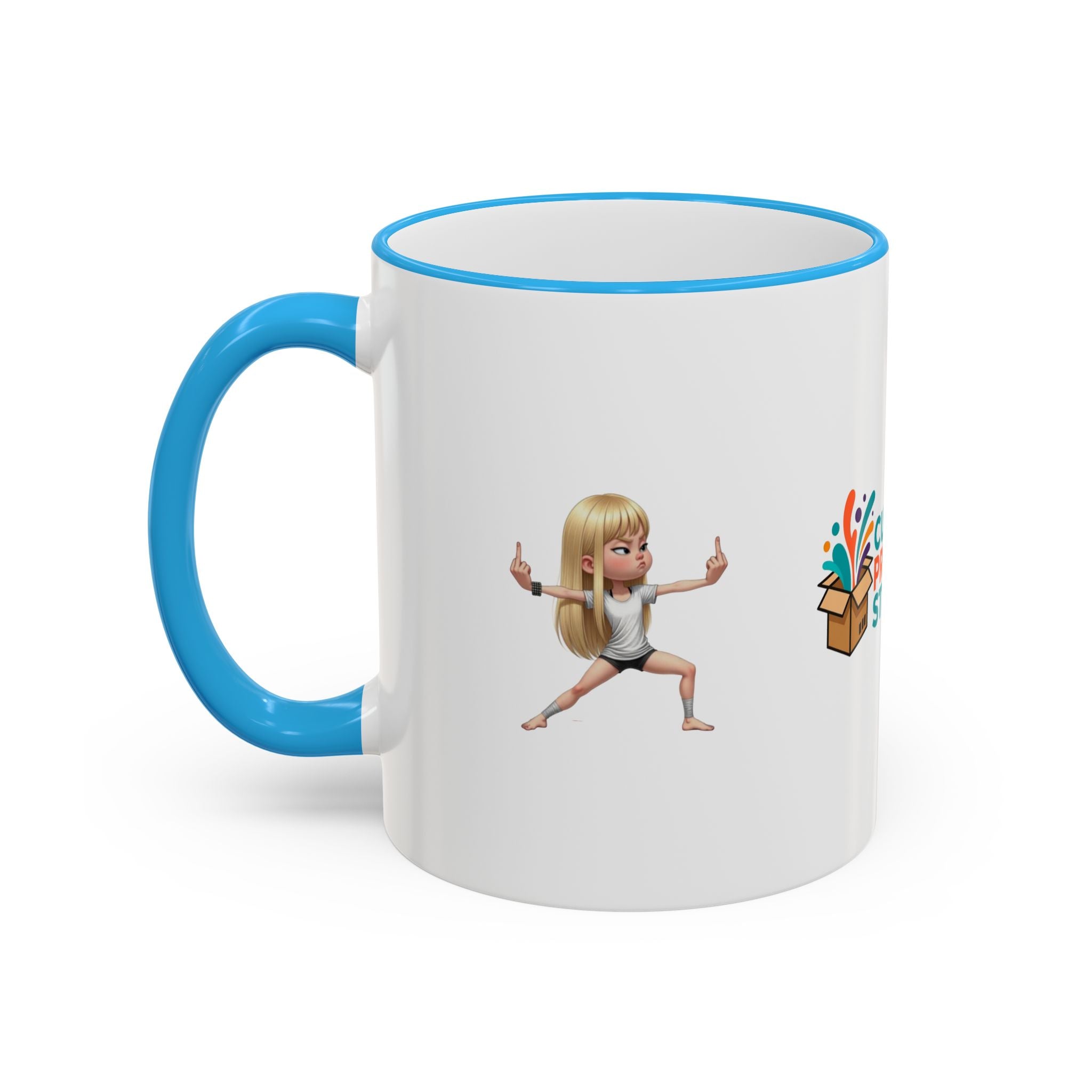 Custom Printed Accent Rim & Handle Mug — Personalized Logo Coffee Cup (11oz, 15oz)