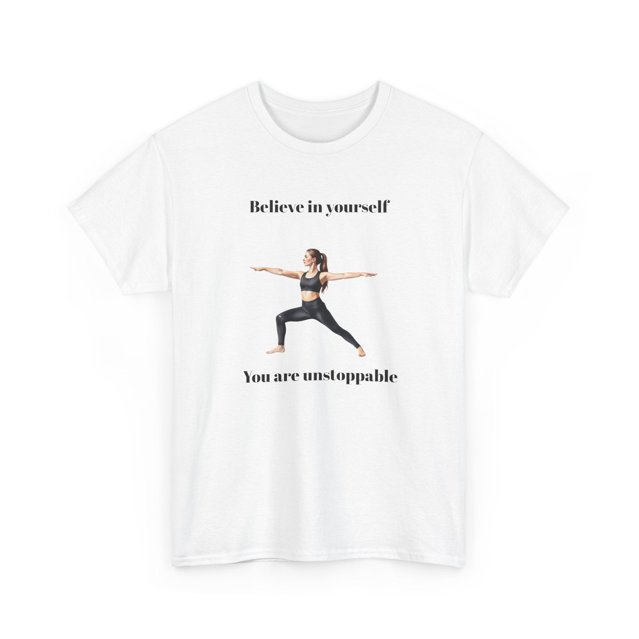 Believe in Yourself Yoga T-Shirt, Motivational Workout Tee
